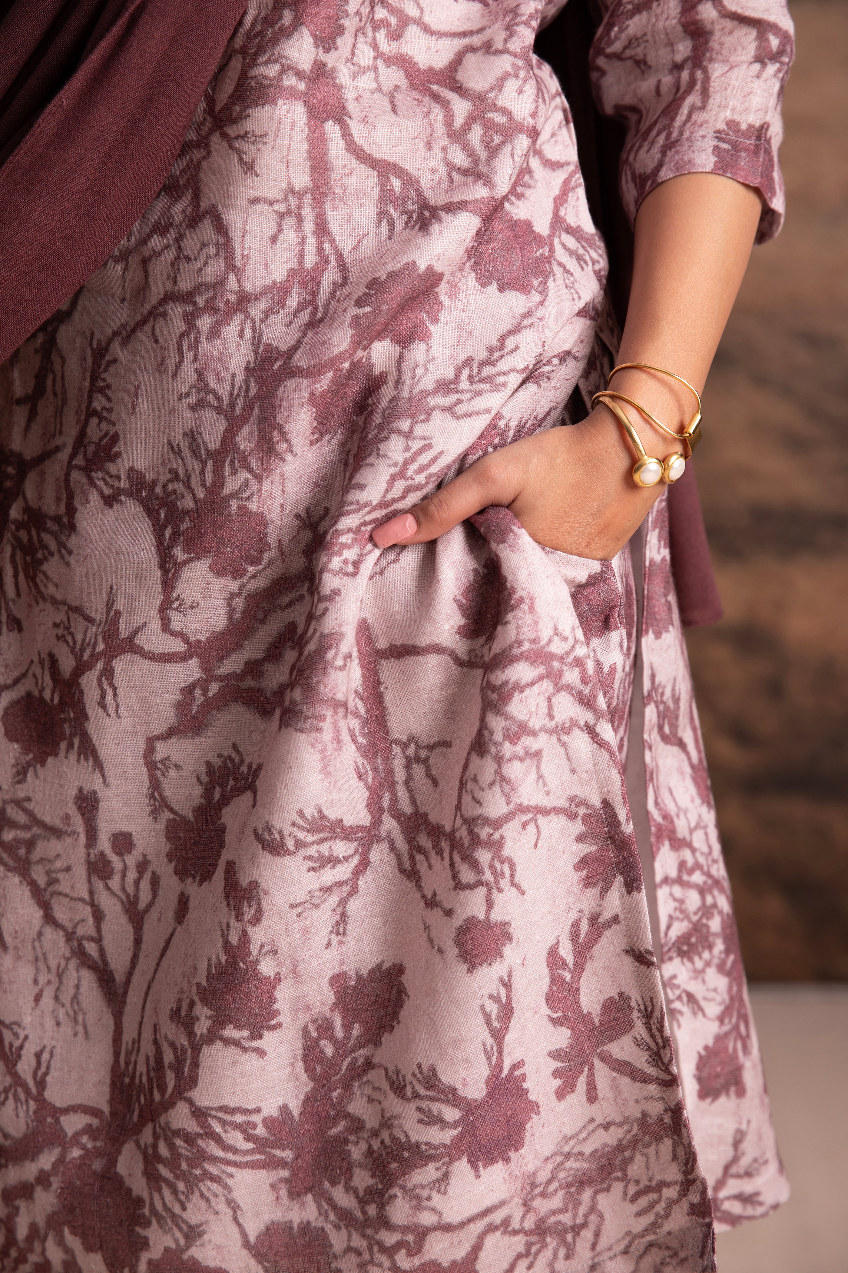 Pure Hemp Cocoa Salwar Set - Mokshaa