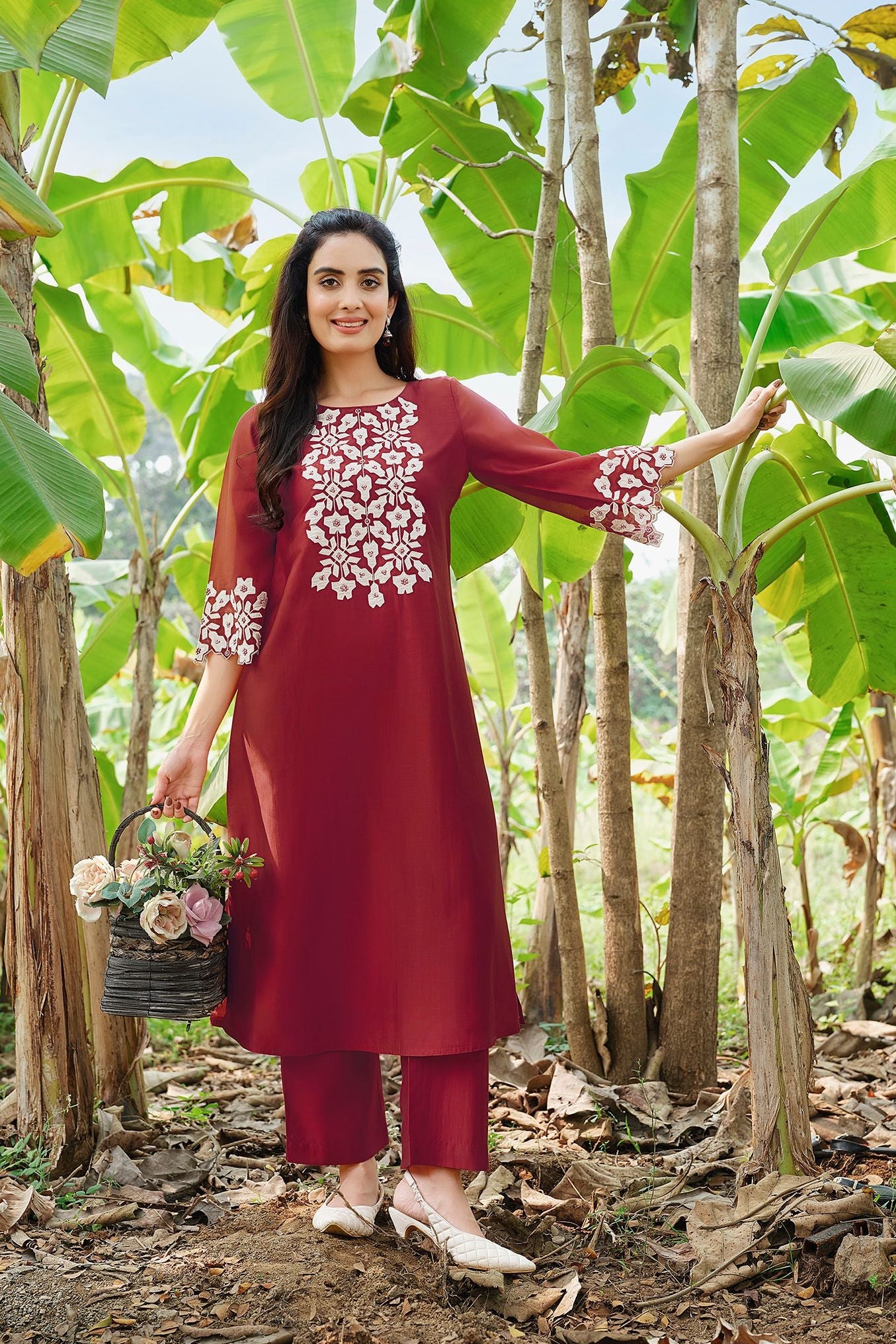 Maroon Kurta Set