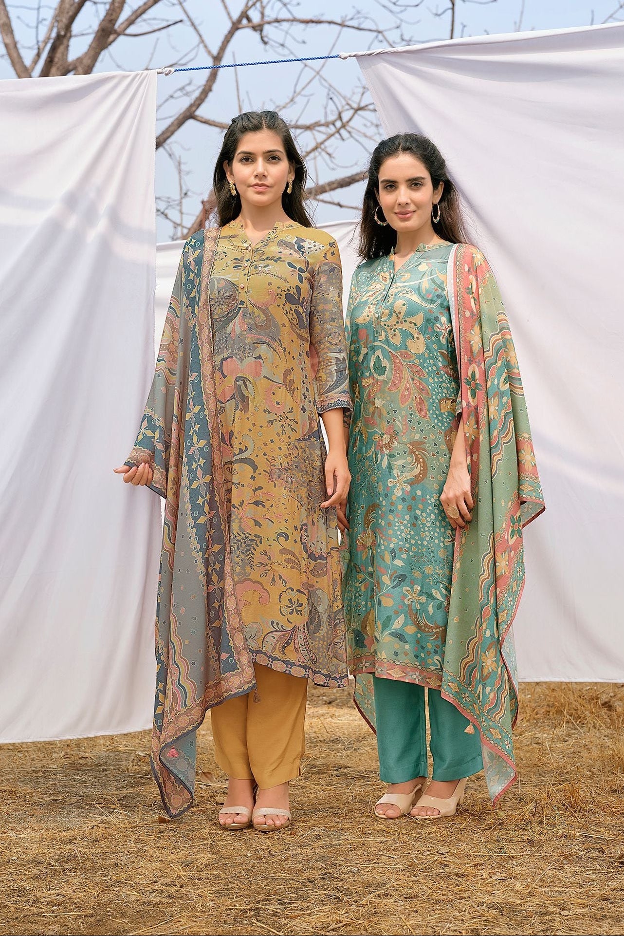 Green Printed Salwar Set
