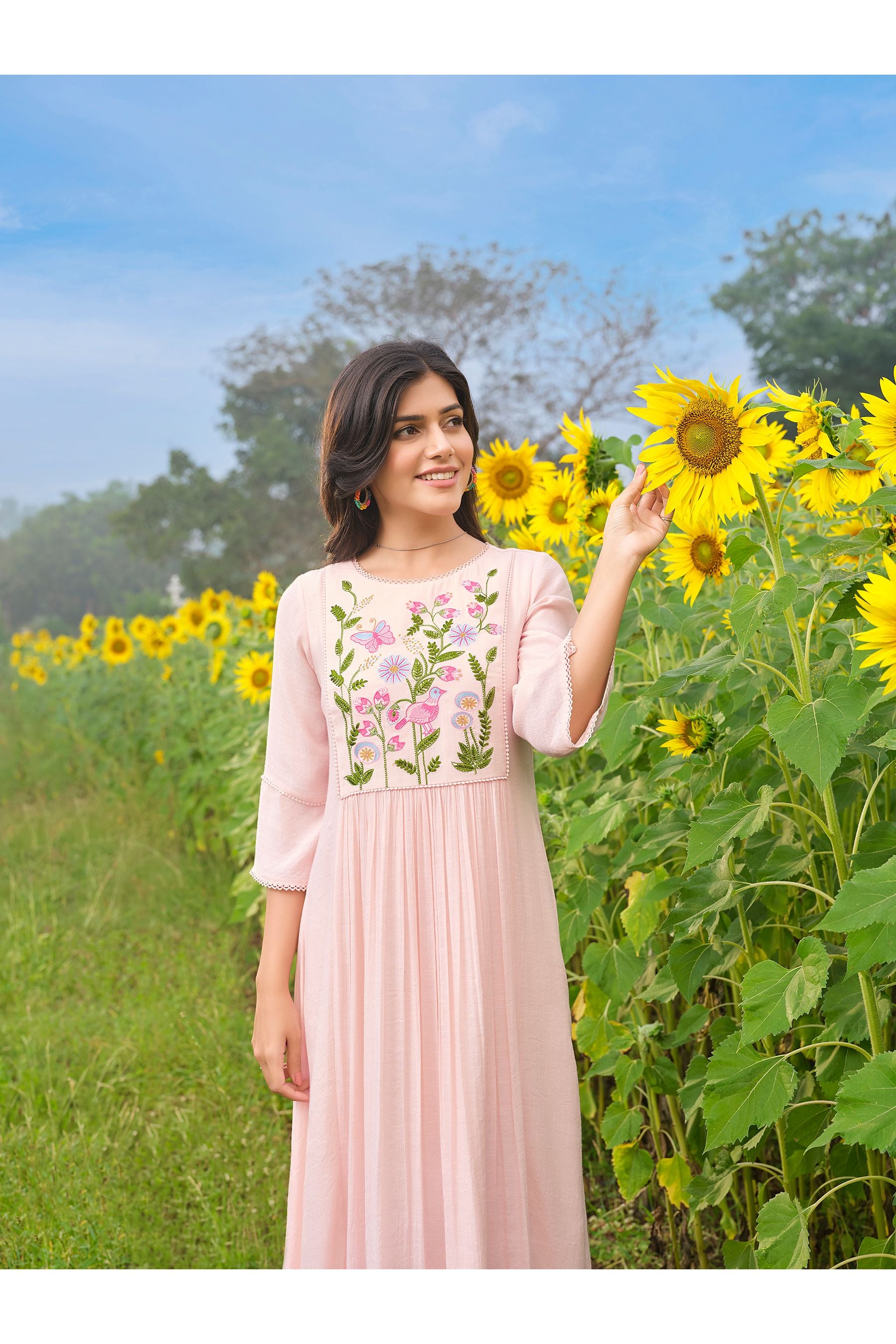 Pink Embroidered Dress