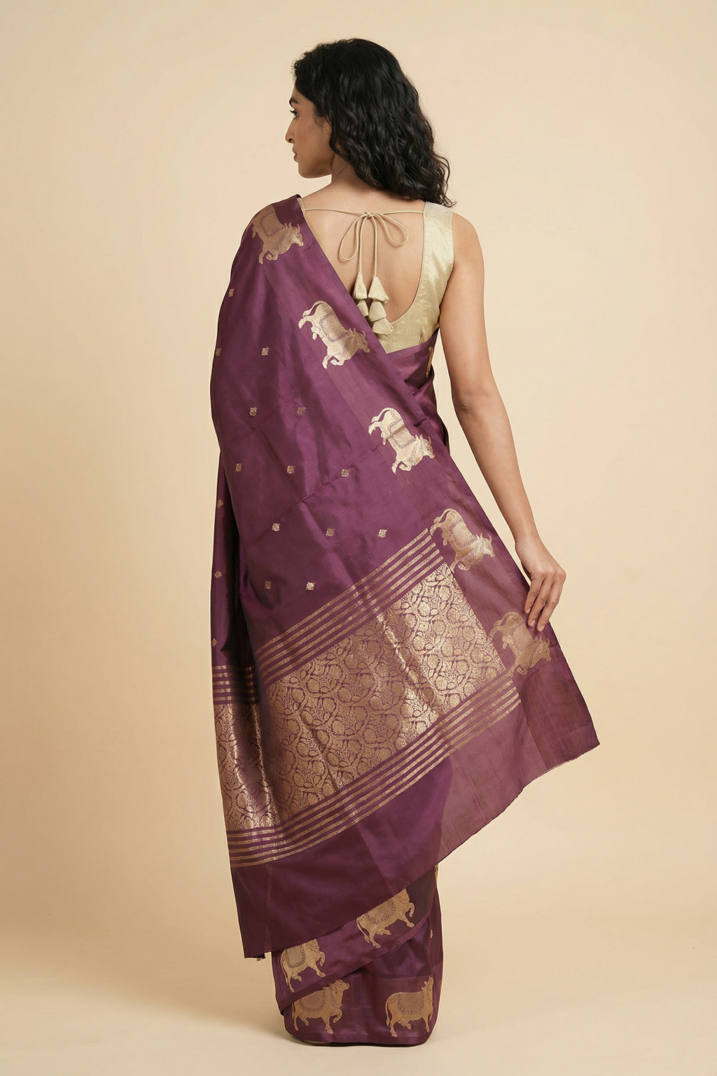 Dusty Pink Banarasi Chanderi Silk Saree