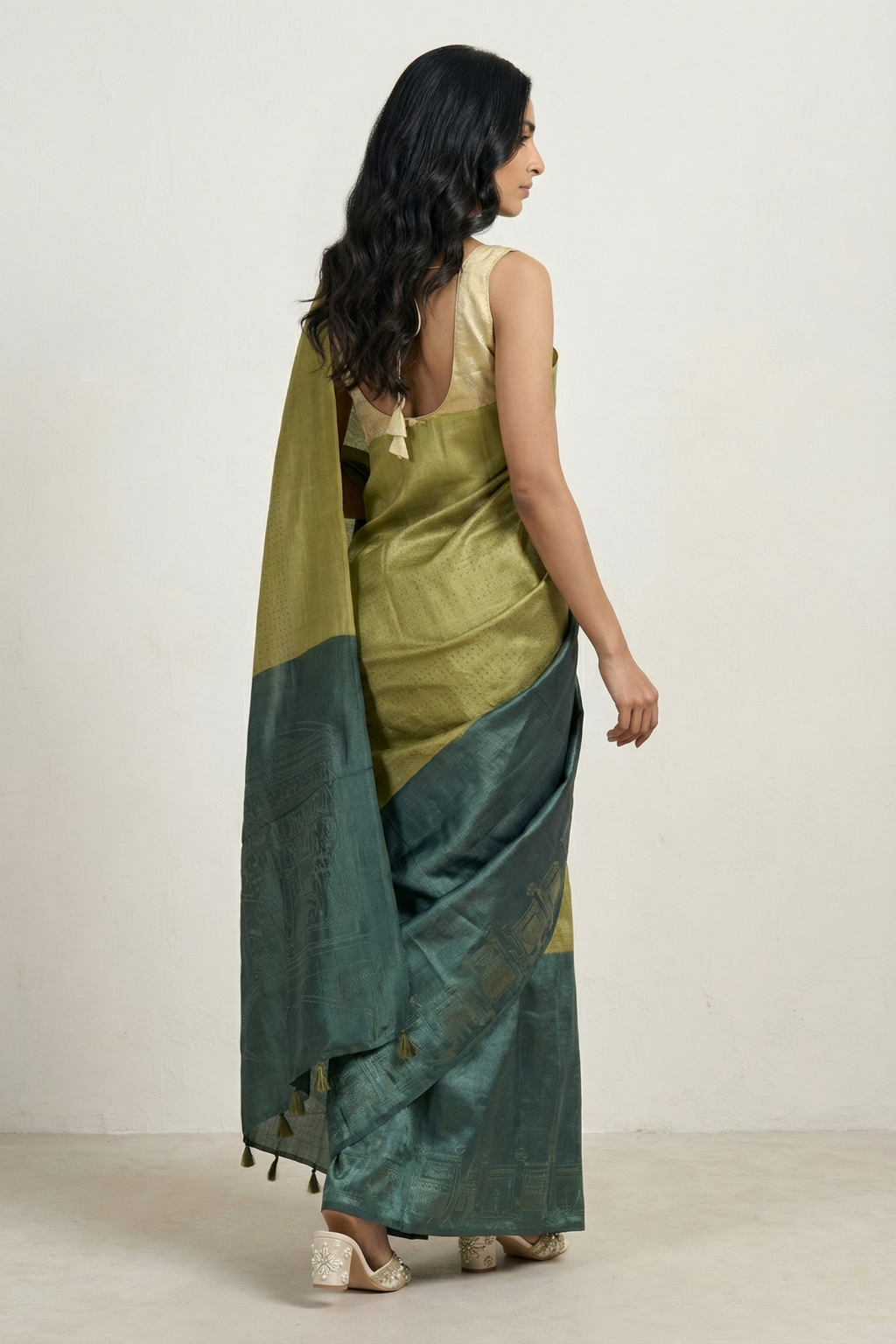 Shaded Tussar Silk Saree
