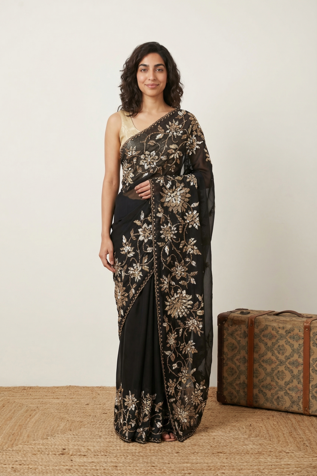 Black Organza Saree