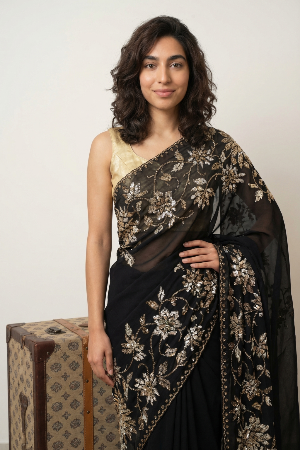 Black Organza Saree