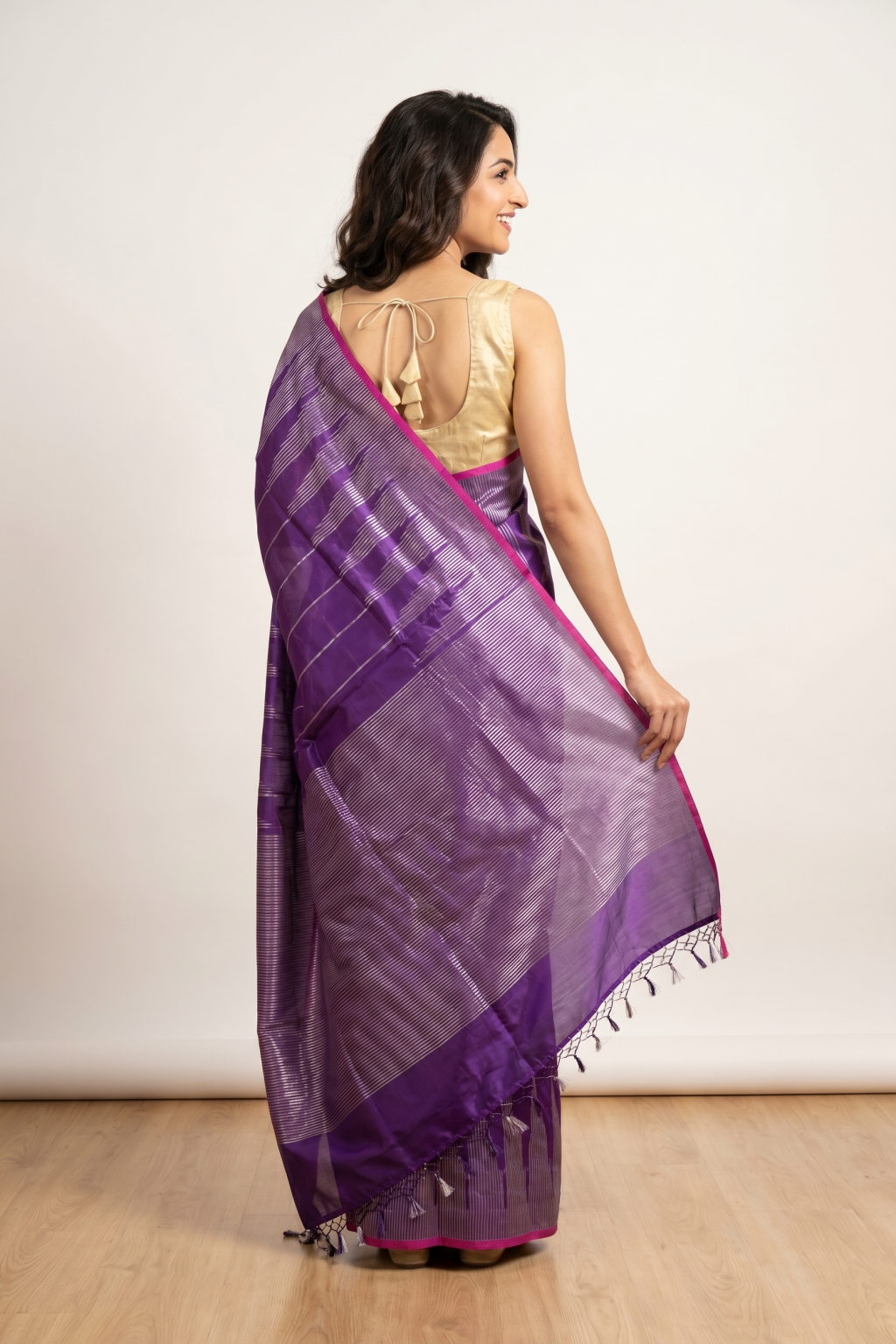 Purple Chanderi Silk Saree