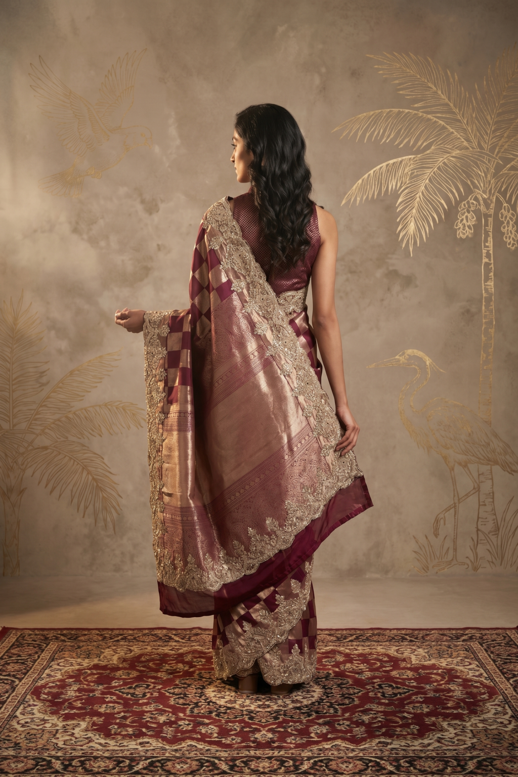 Dark Purple Kanchivaram Silk Saree