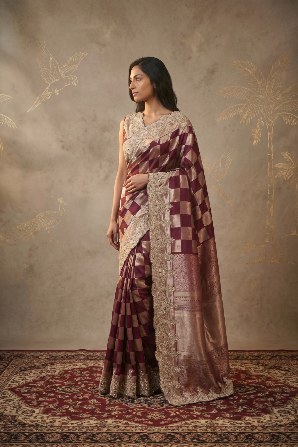 Dark Purple Kanchivaram Silk Saree