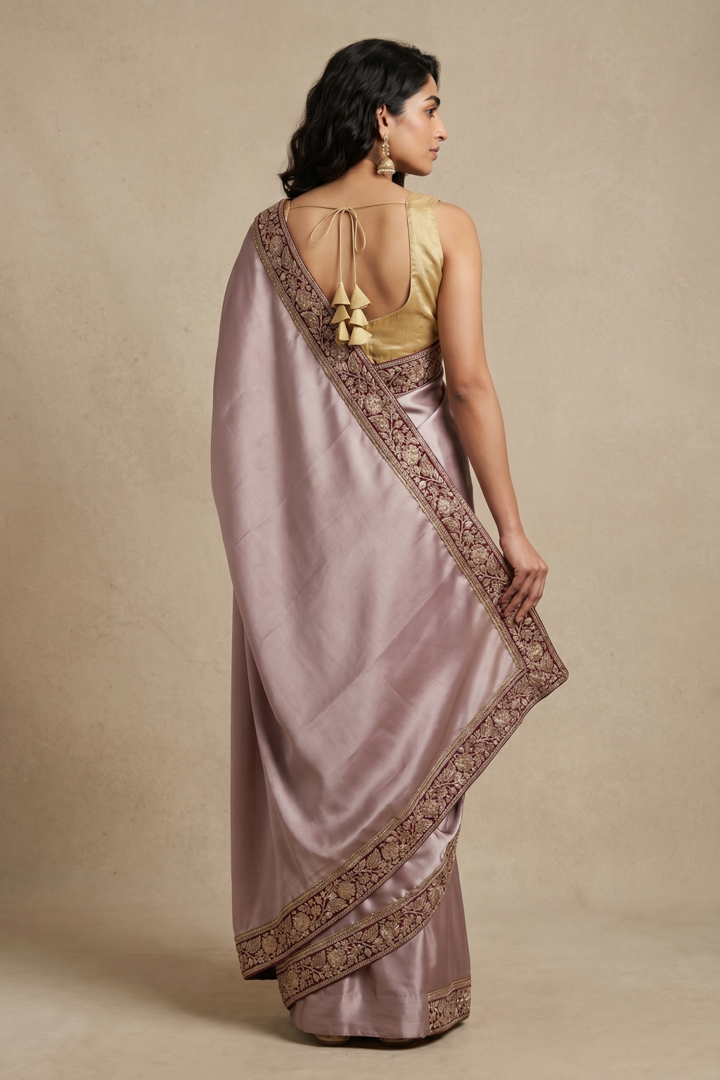 Lilac Banaras Handloom Tissue Saree