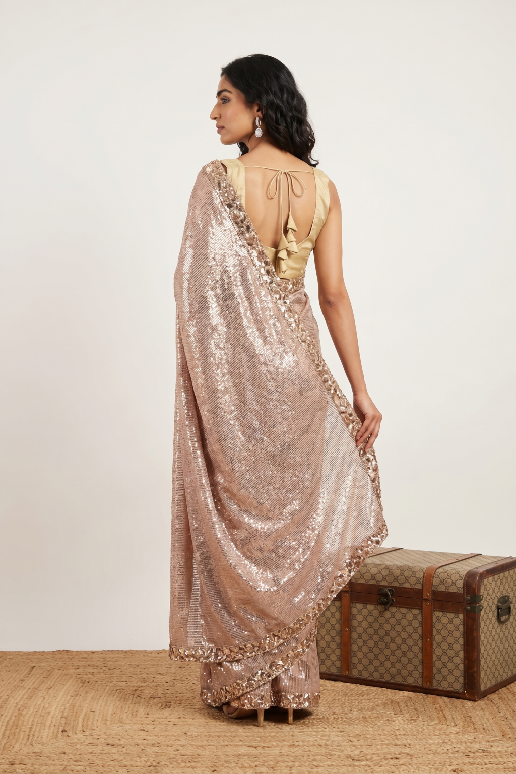 Onion Pink Georgette Saree