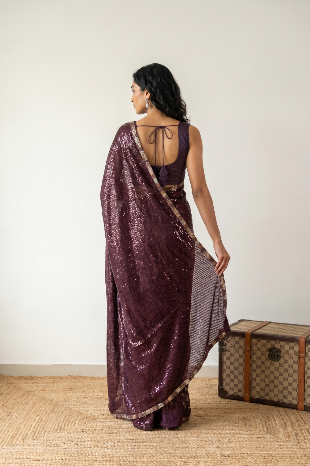 Maroon Georgette Saree