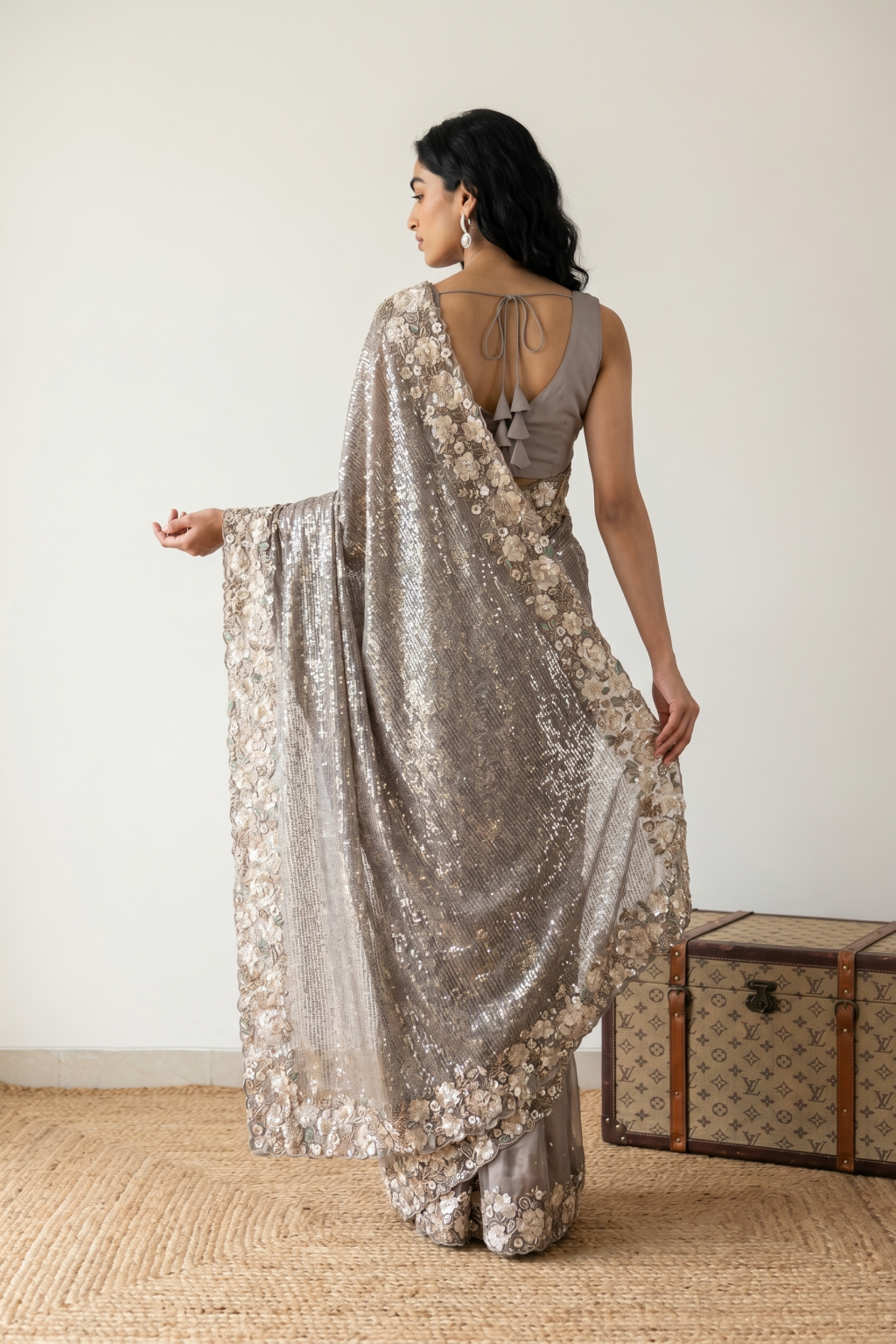 Onion Pink Net Saree
