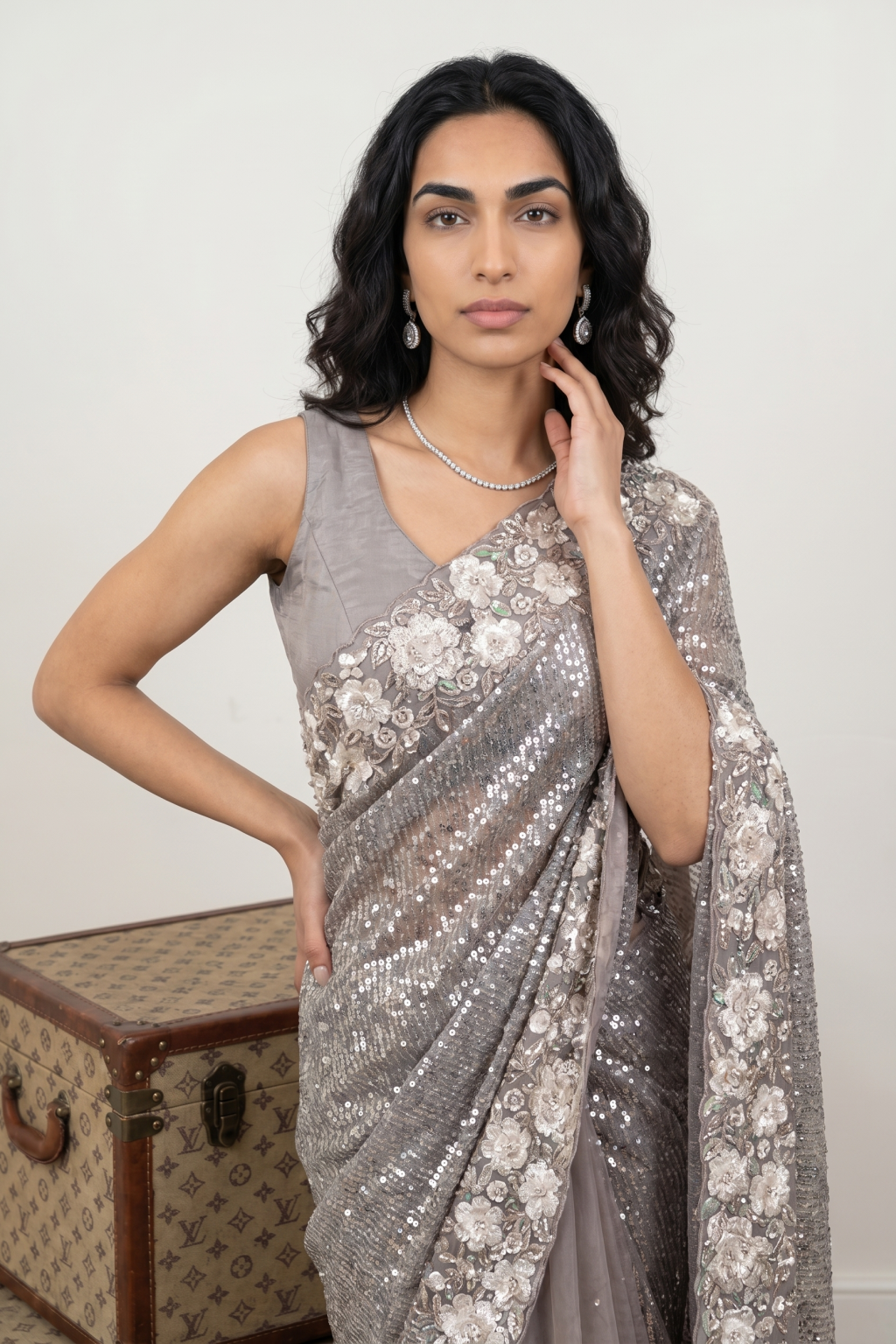 Onion Pink Net Saree