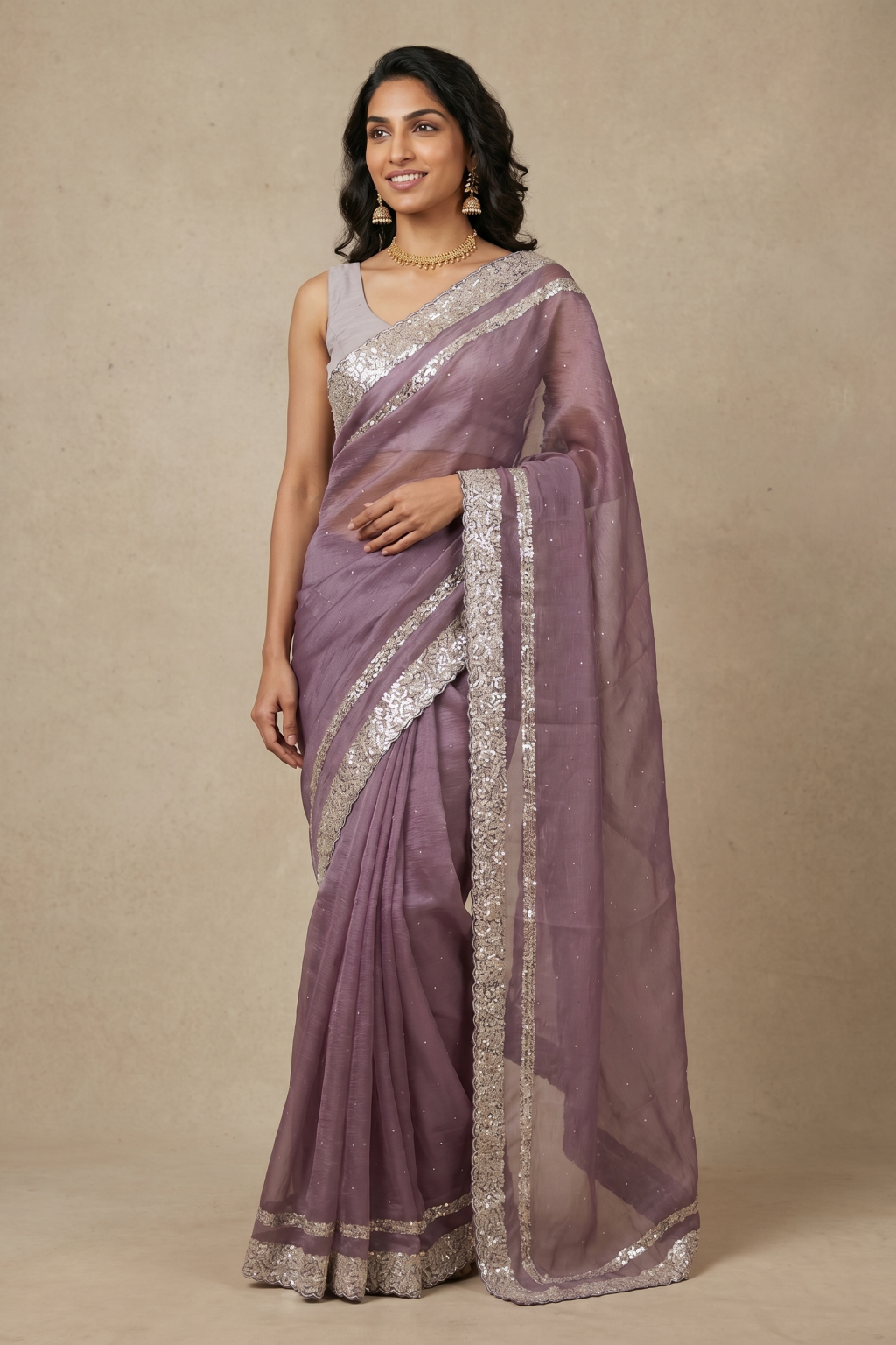 Lavender Crush Tissue Saree