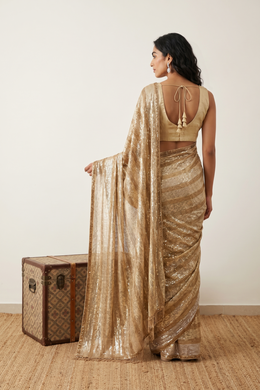 Gold Georgette Saree
