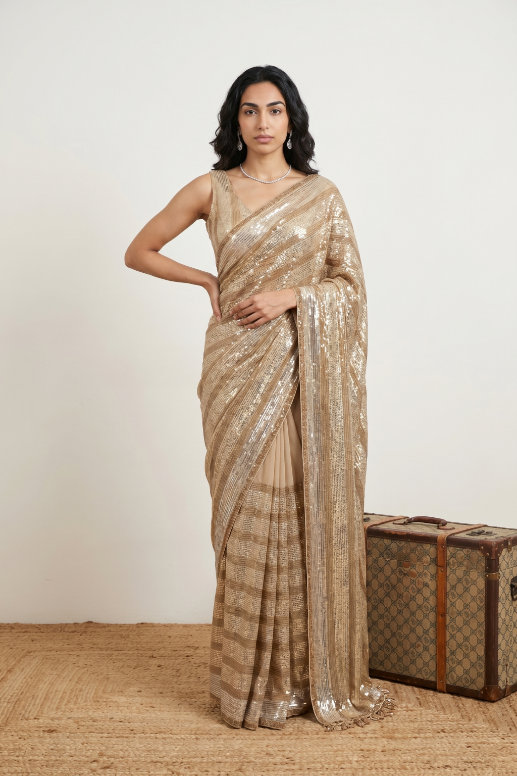 Gold Georgette Saree