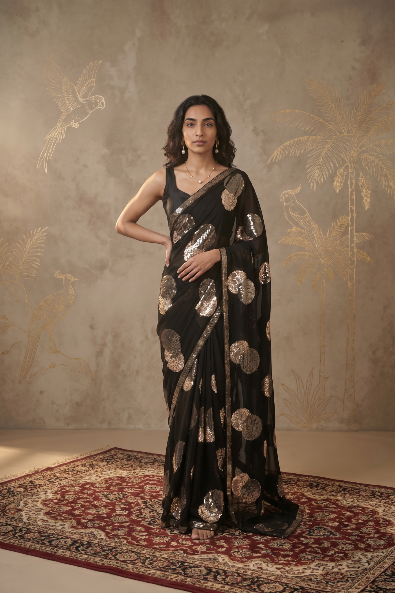 Black Georgette Saree