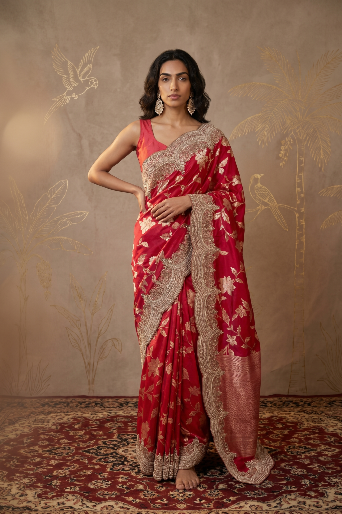 Rani Pink Banarasi Silk Saree