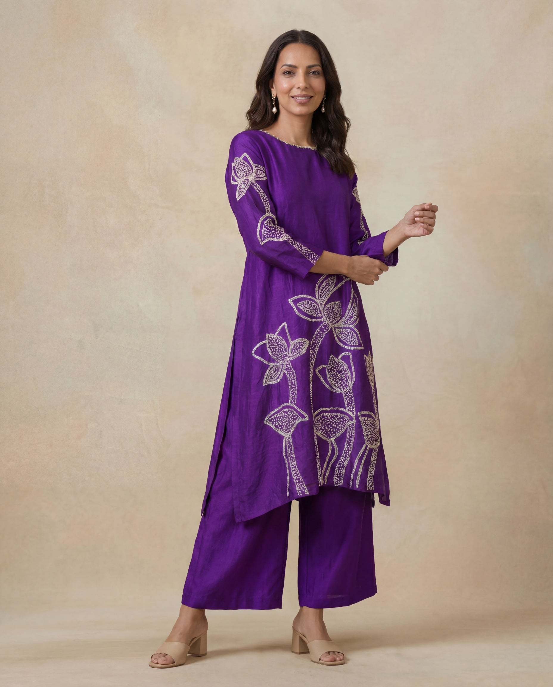 Royal Purple Soft Silk Co-Ord Set