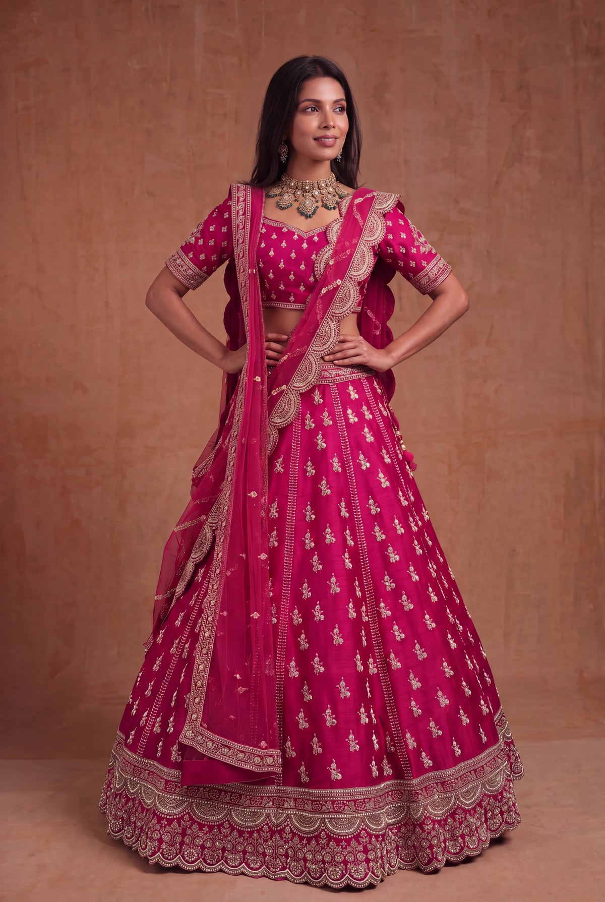 Rani Pink Raw Silk Lehenga
