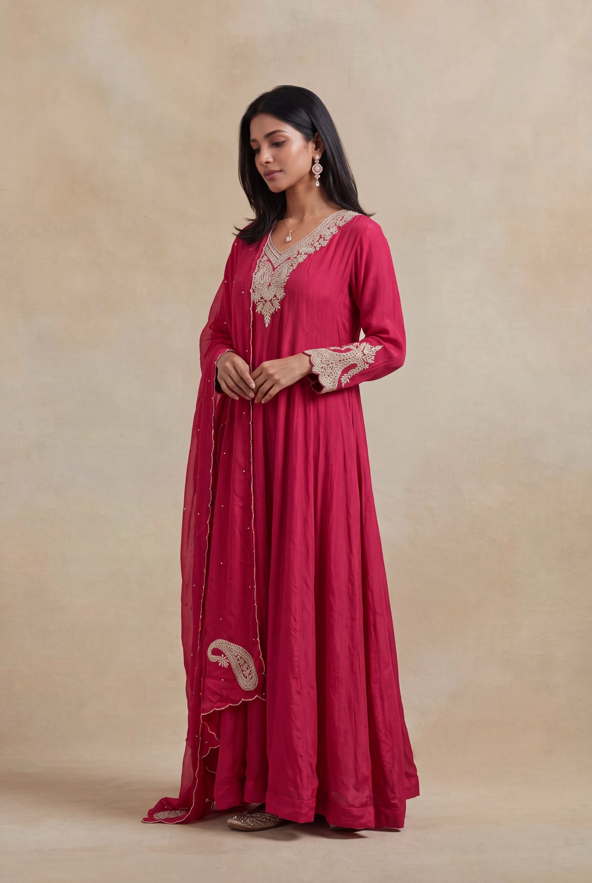 Rani Pink Georgette Anarkali