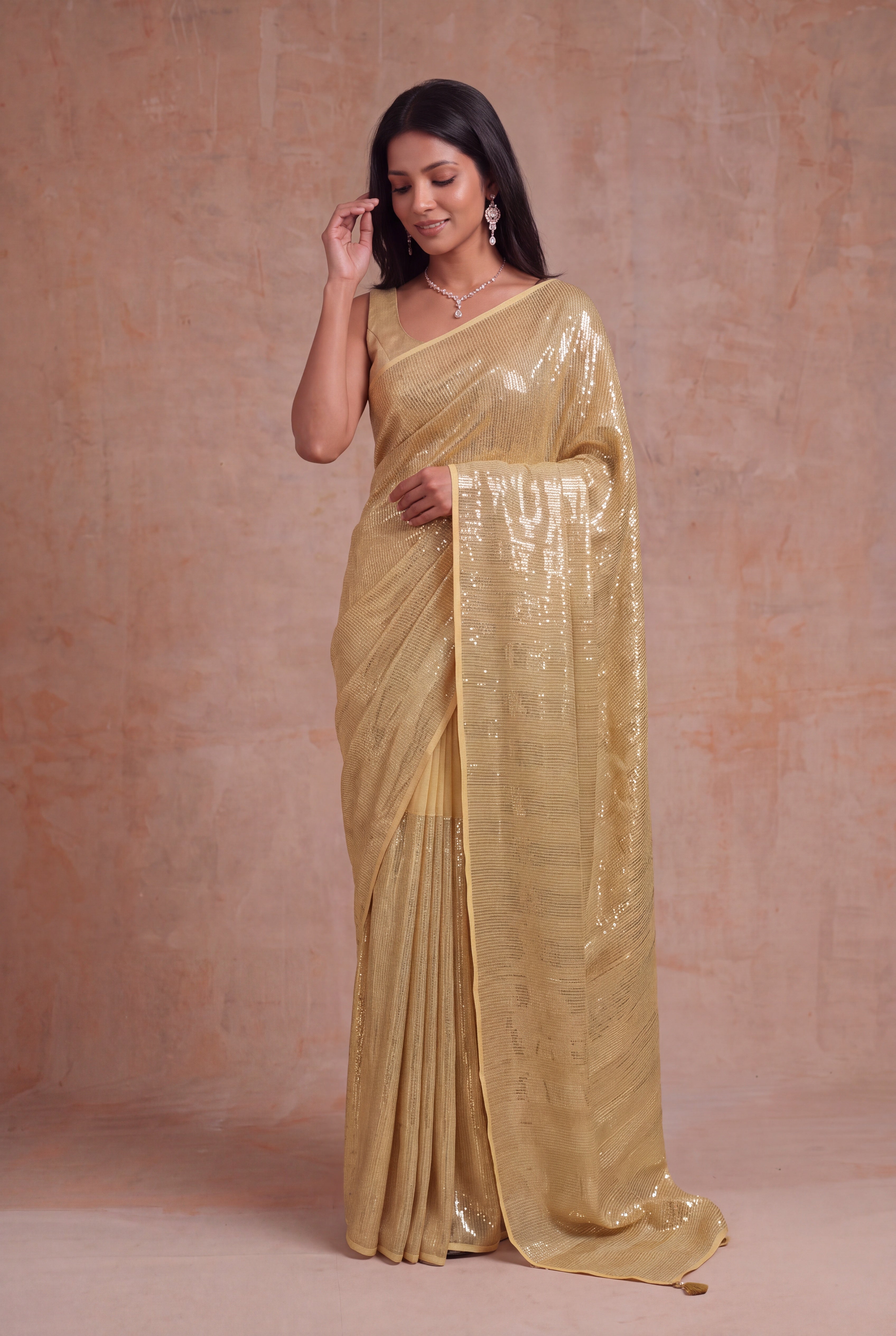 Yellow Georgette Saree