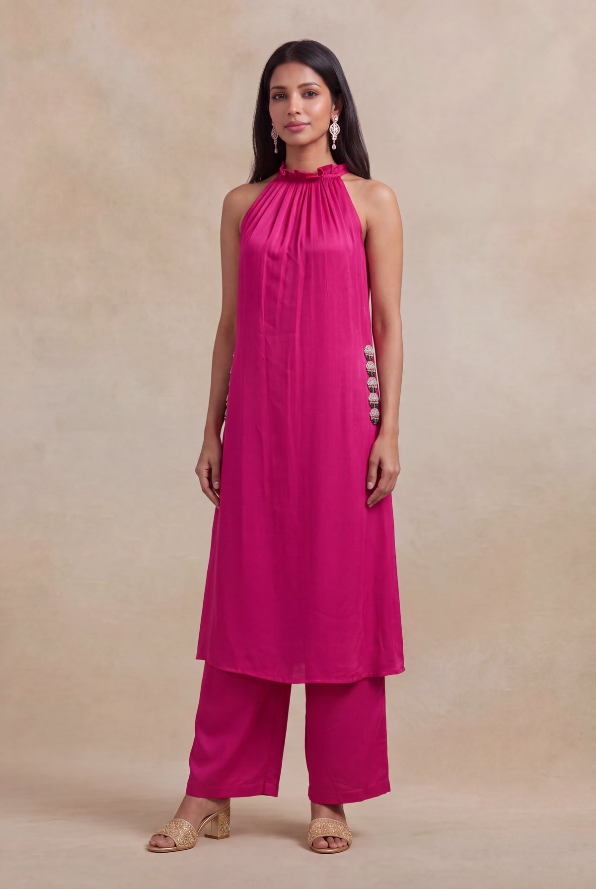Pink Satin Indo-Western