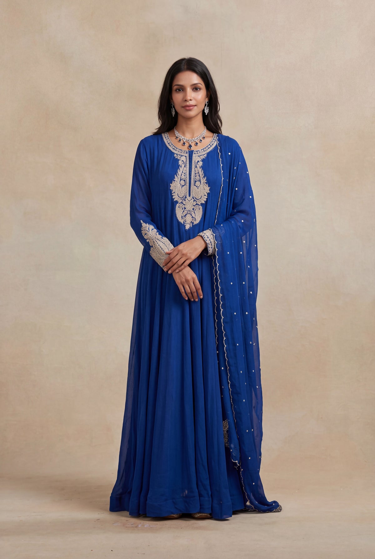 Royal Blue Georgette Anarkali Suit