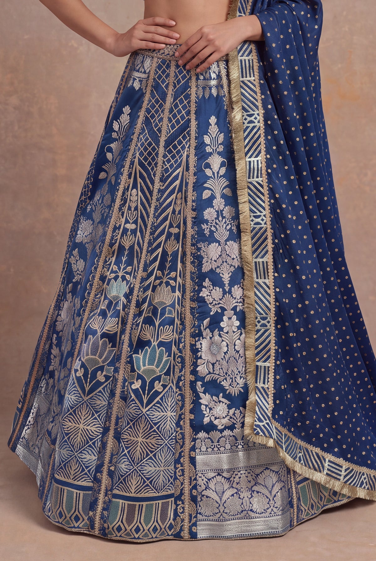 Royal Blue Banarasi Lehenga