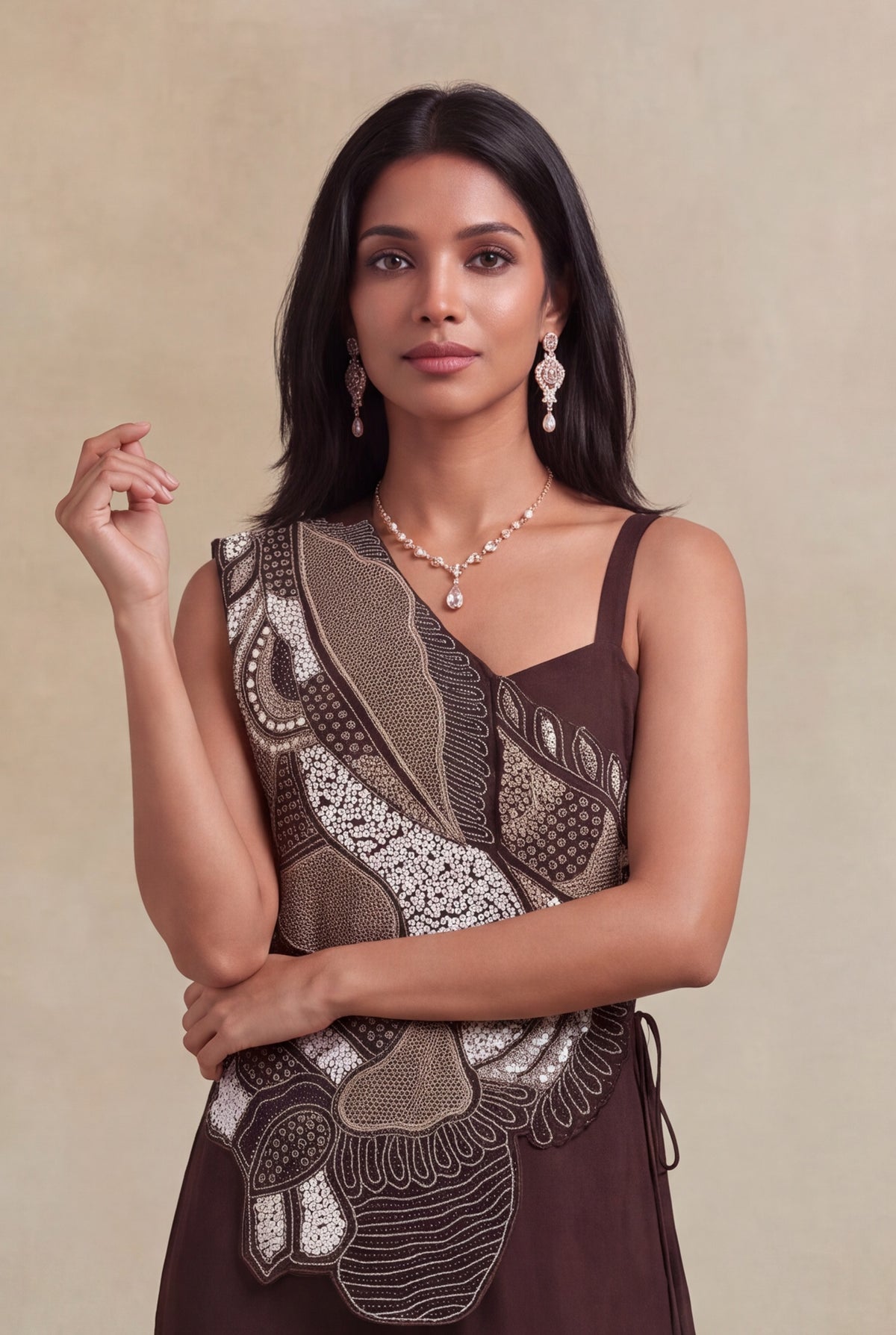 Chocolate Brown Crepe Jumpsuit