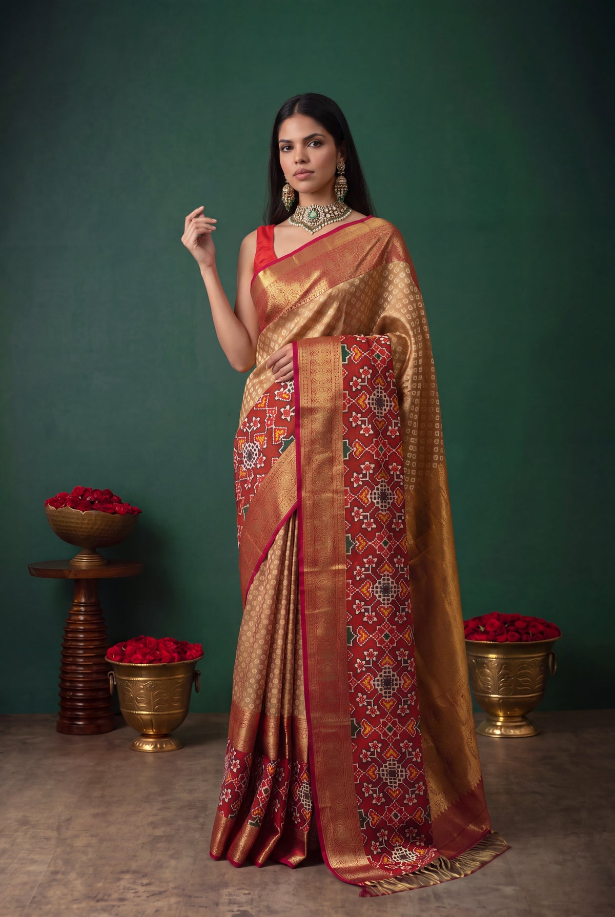 Gold Kanchivaram Tissue Silk Saree