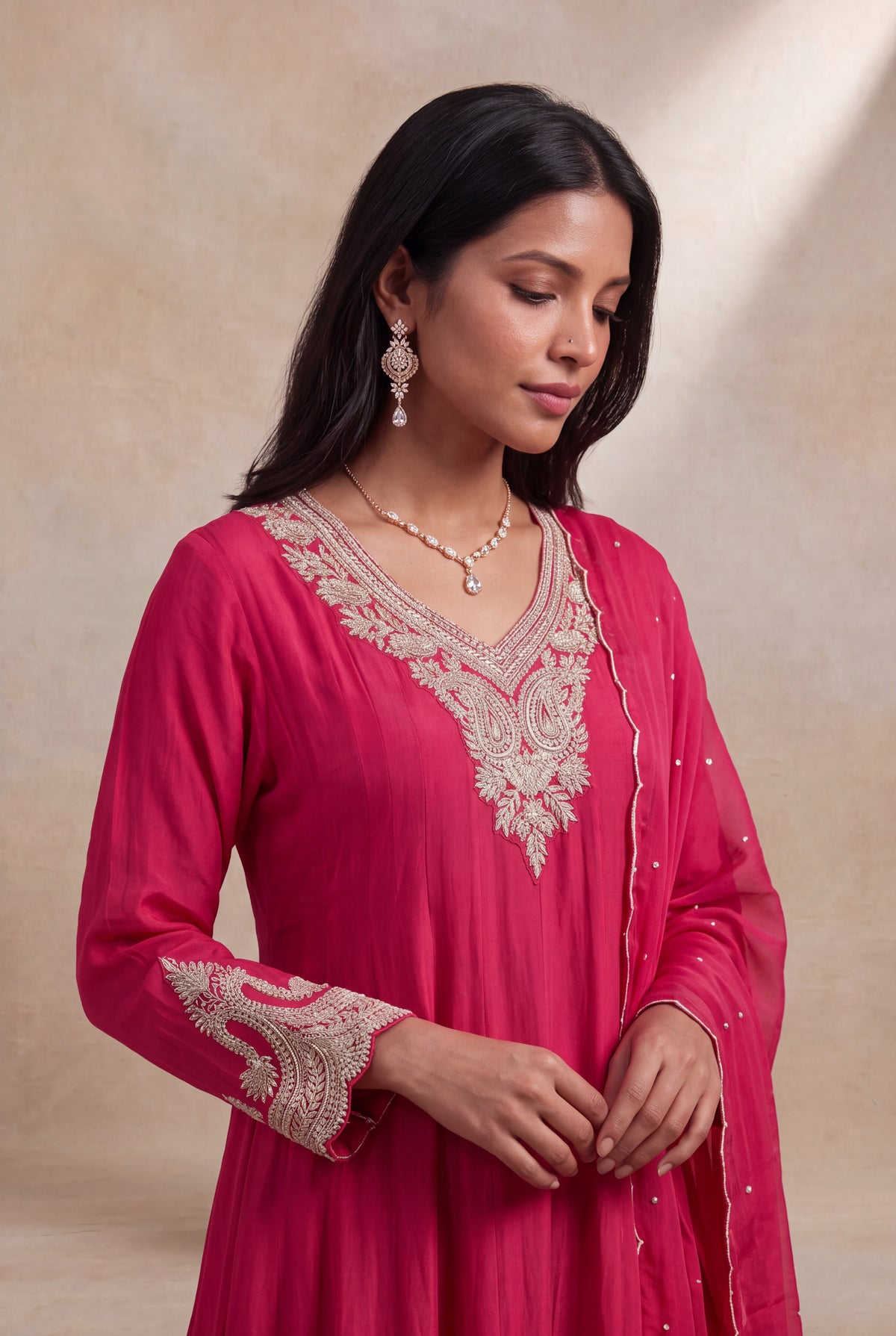Rani Pink Georgette Anarkali
