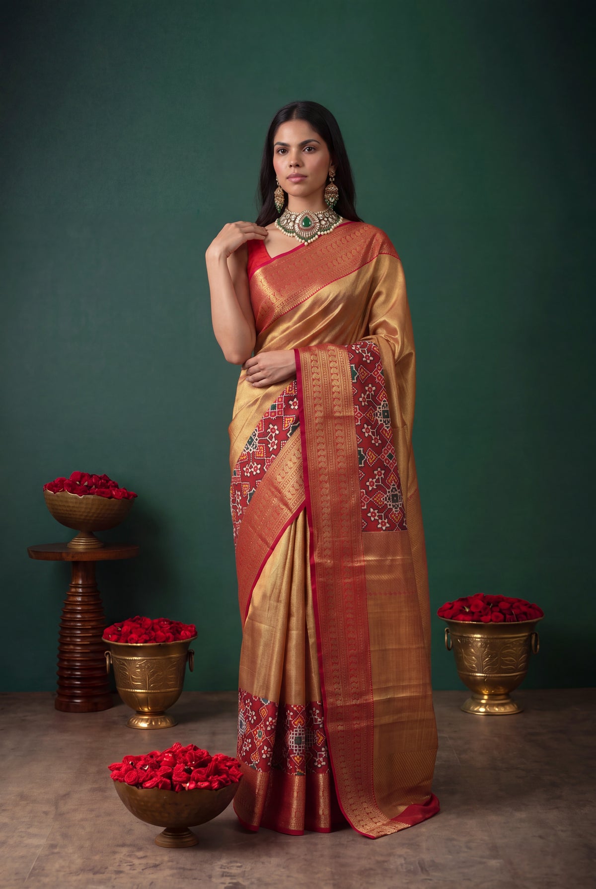 Gold Kanchivaram Tissue Silk Saree