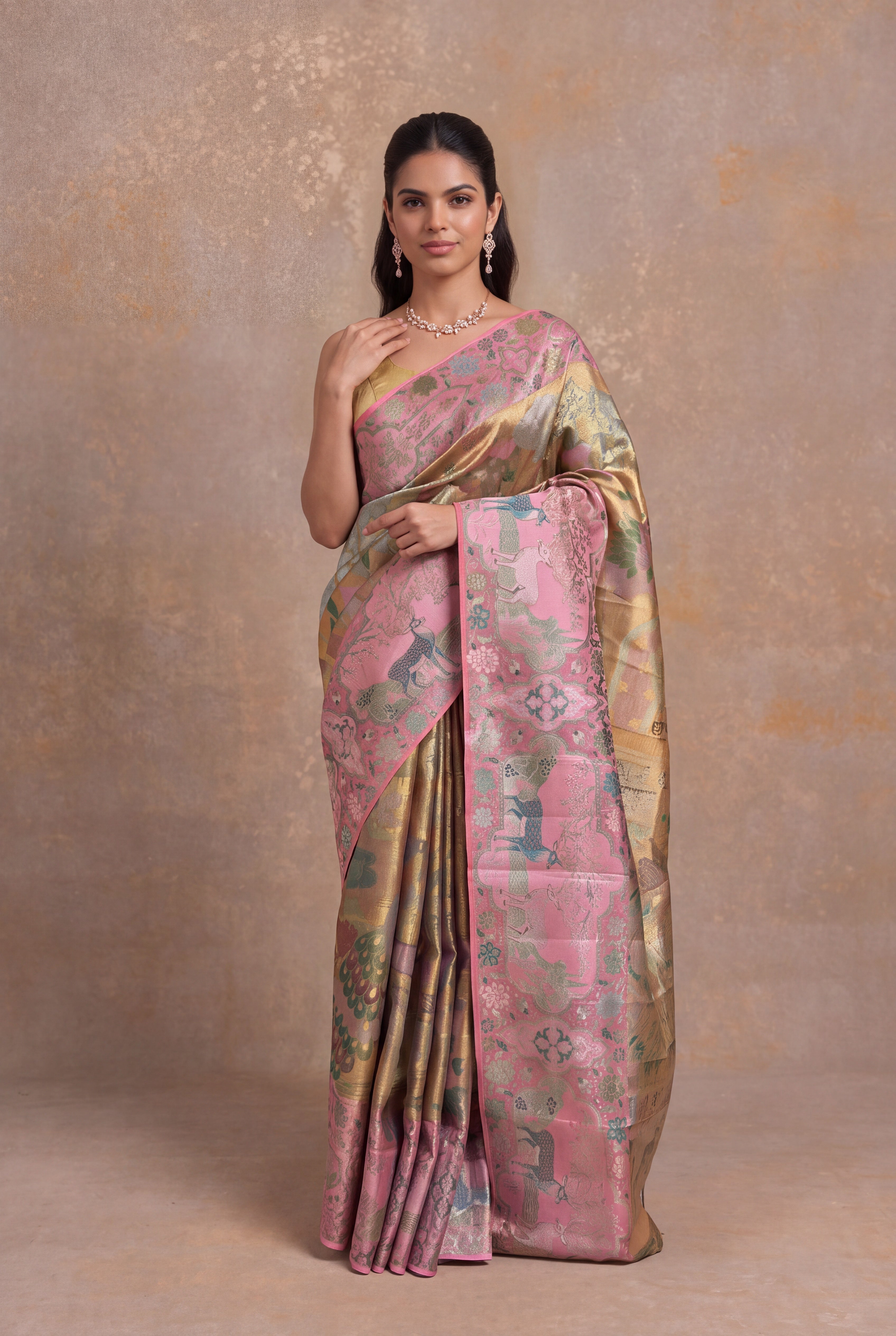 Gold Kanchivaram Tissue Silk Saree