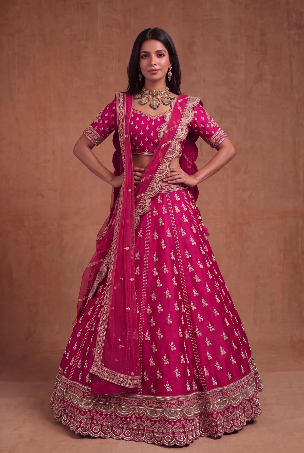 Rani Pink Raw Silk Lehenga