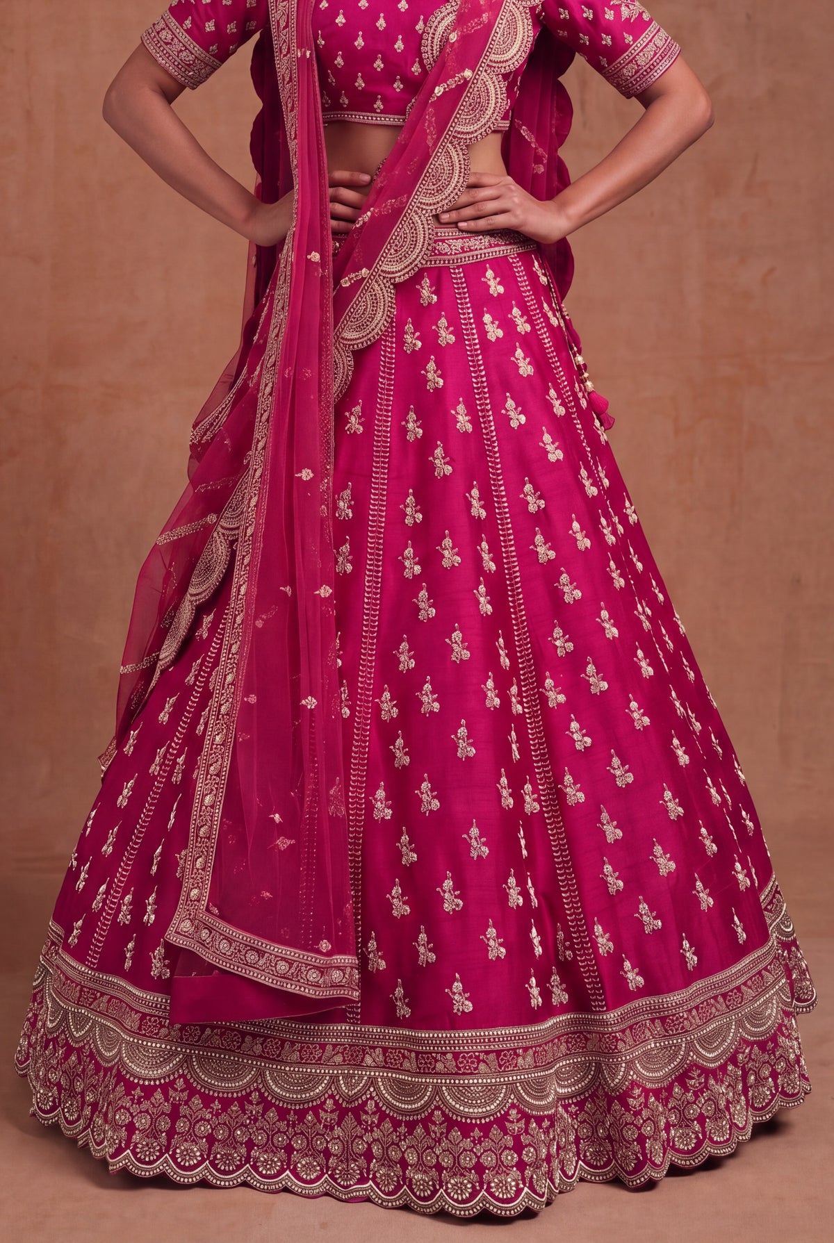 Rani Pink Raw Silk Lehenga