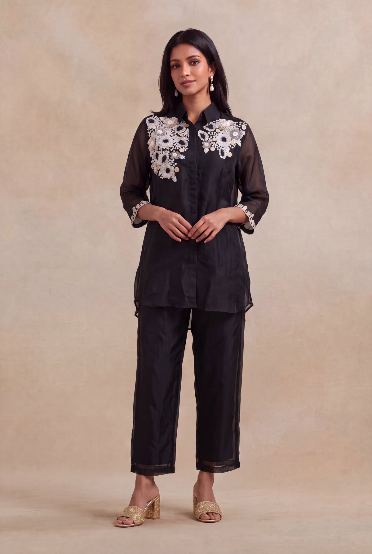 Black Organza Co-ord Set