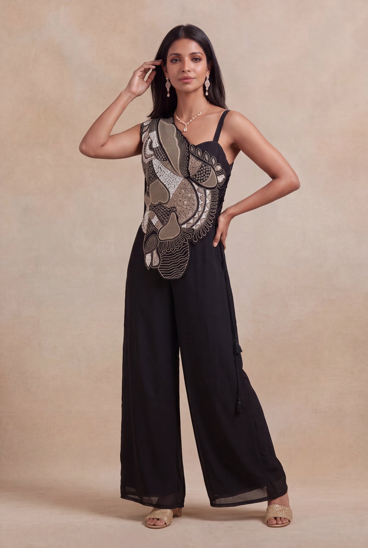 Black One-Shoulder Jumpsuit