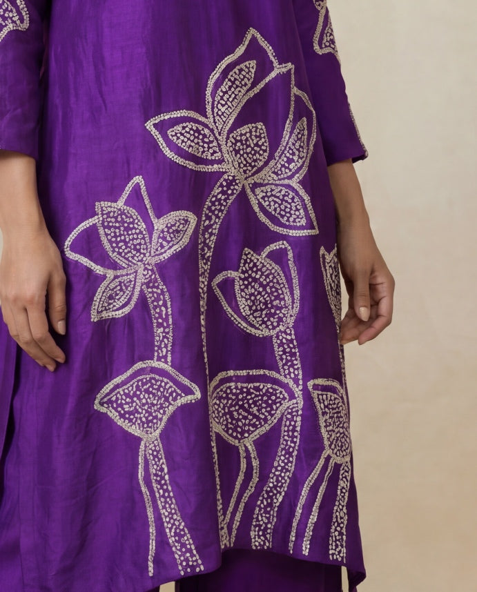 Royal Purple Soft Silk Co-Ord Set