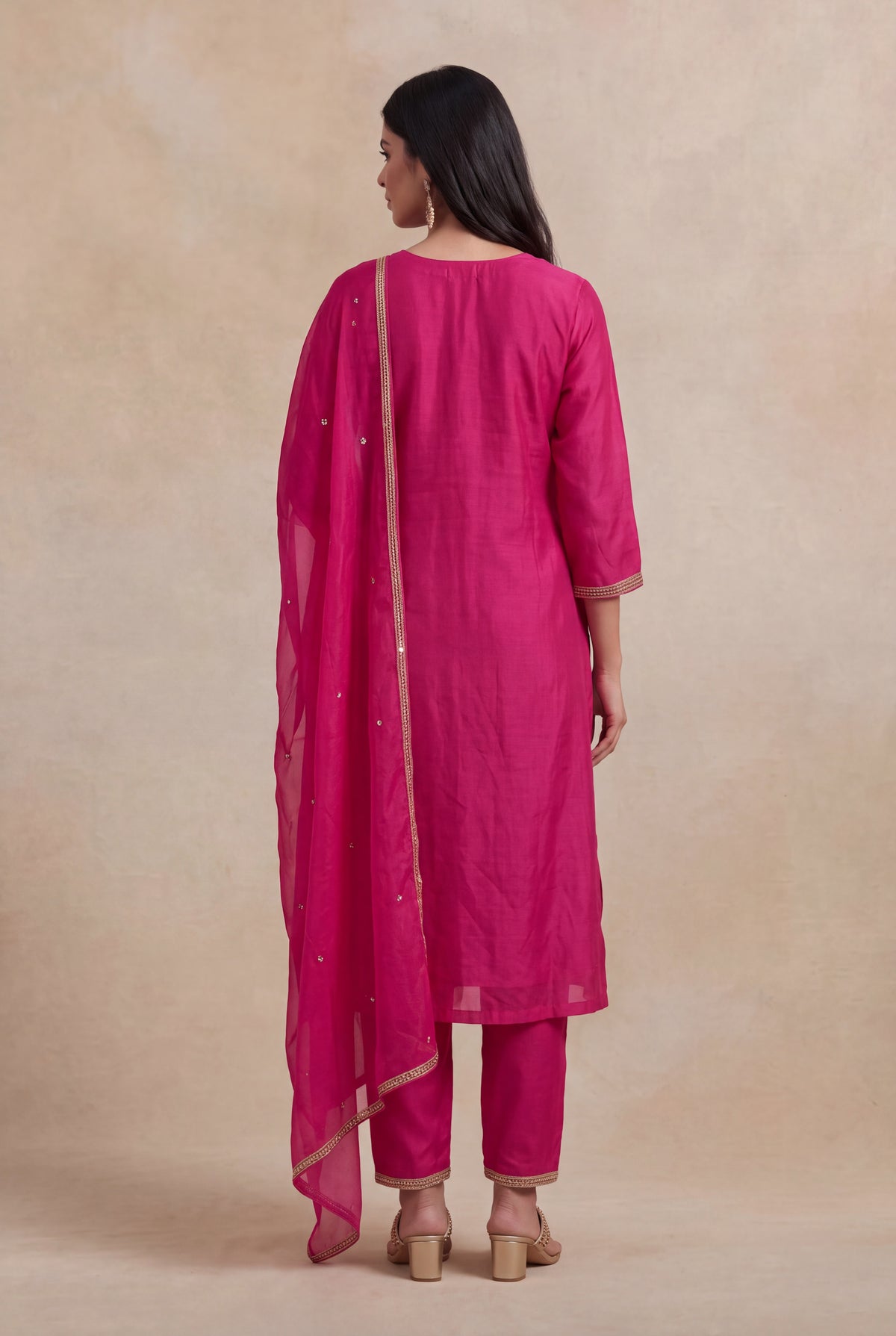 Rani Pink Silk Salwar Set
