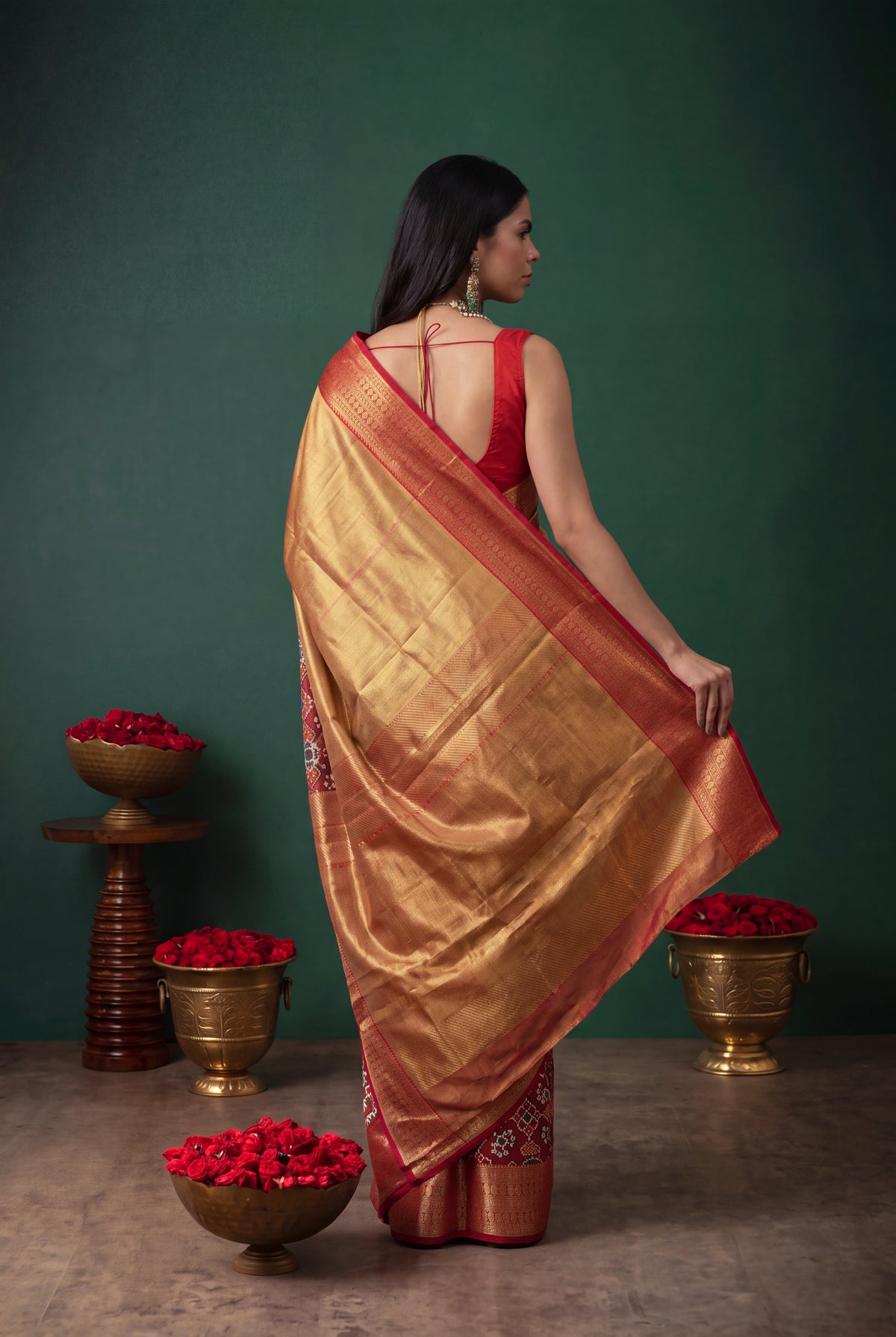 Gold Kanchivaram Tissue Silk Saree