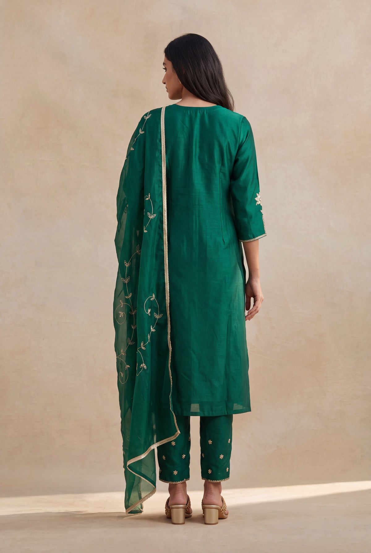 Emerald Green Silk Salwar Set