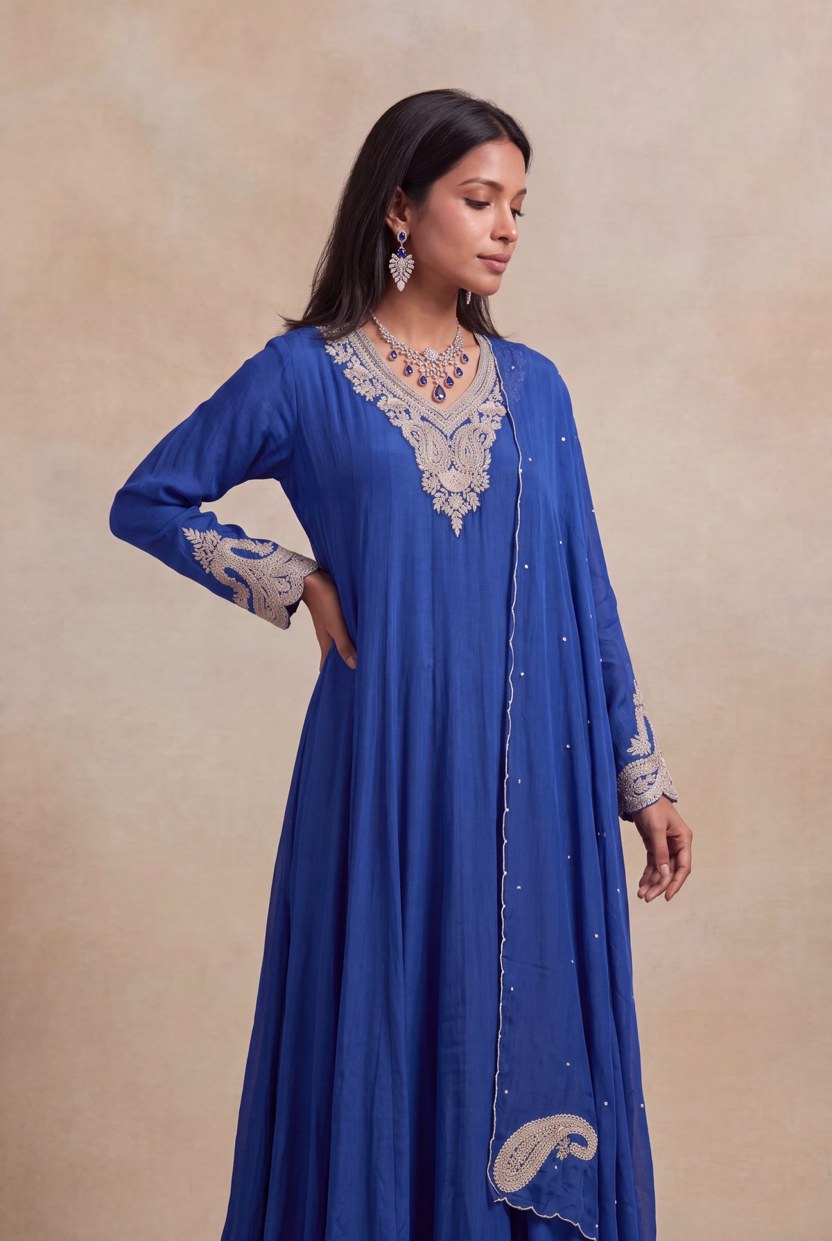 Royal Blue Georgette Anarkali