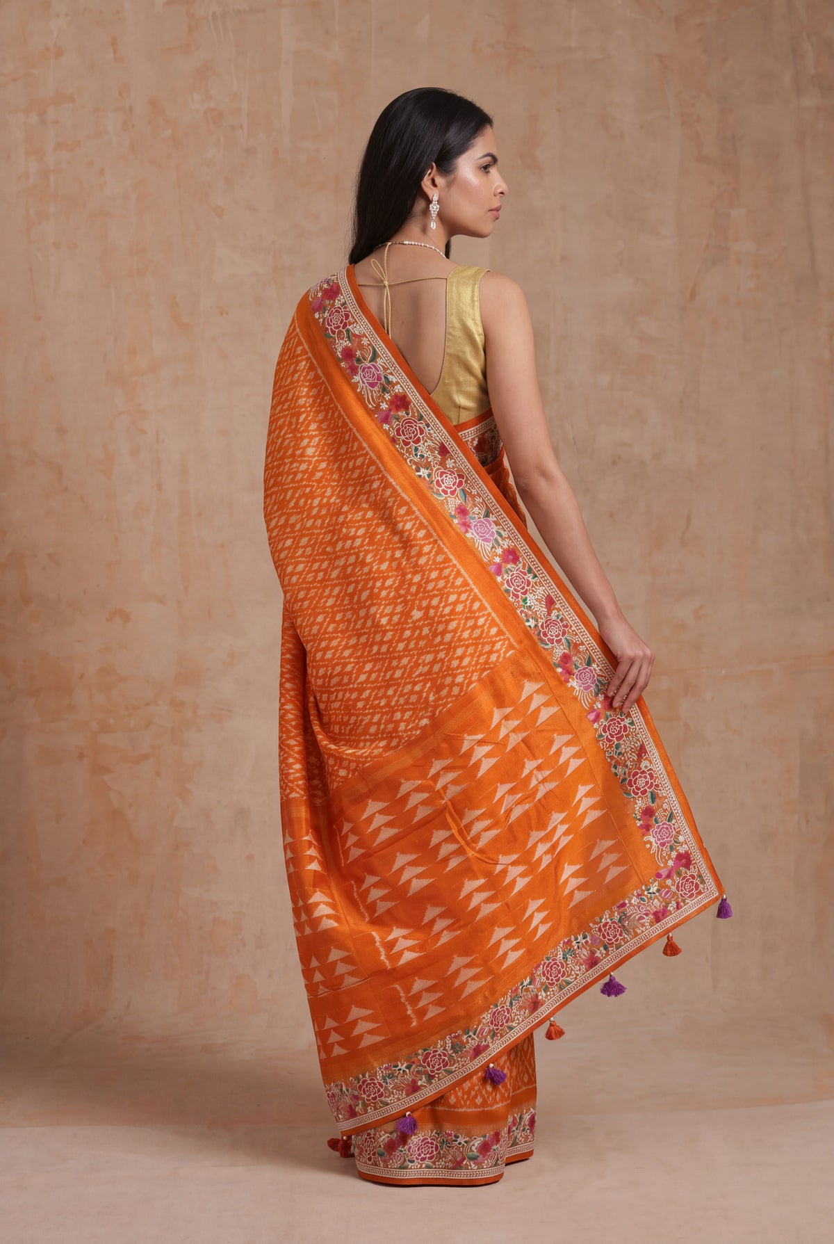 Orange Patola Silk Saree