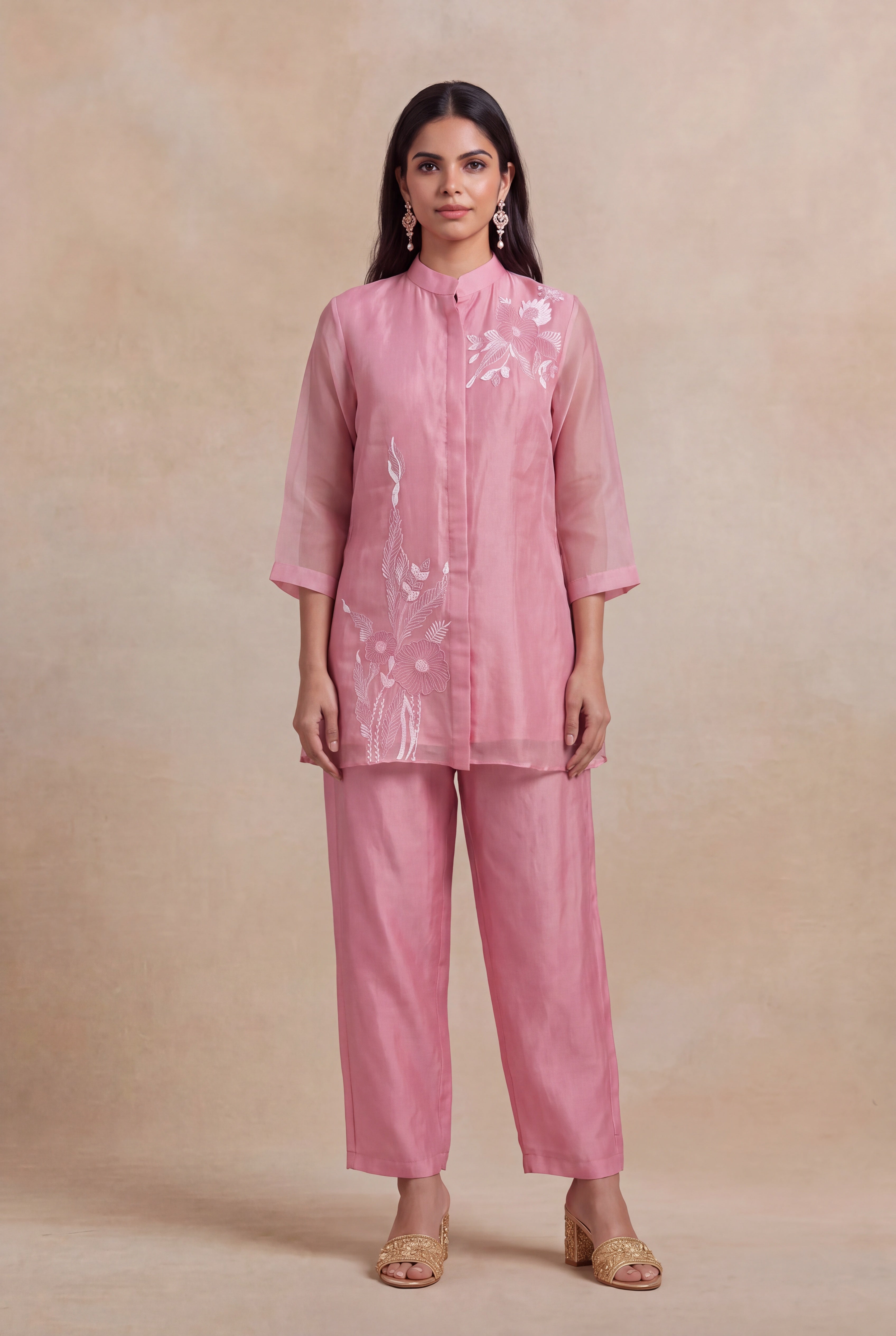 Pink Organza Co-ord Set