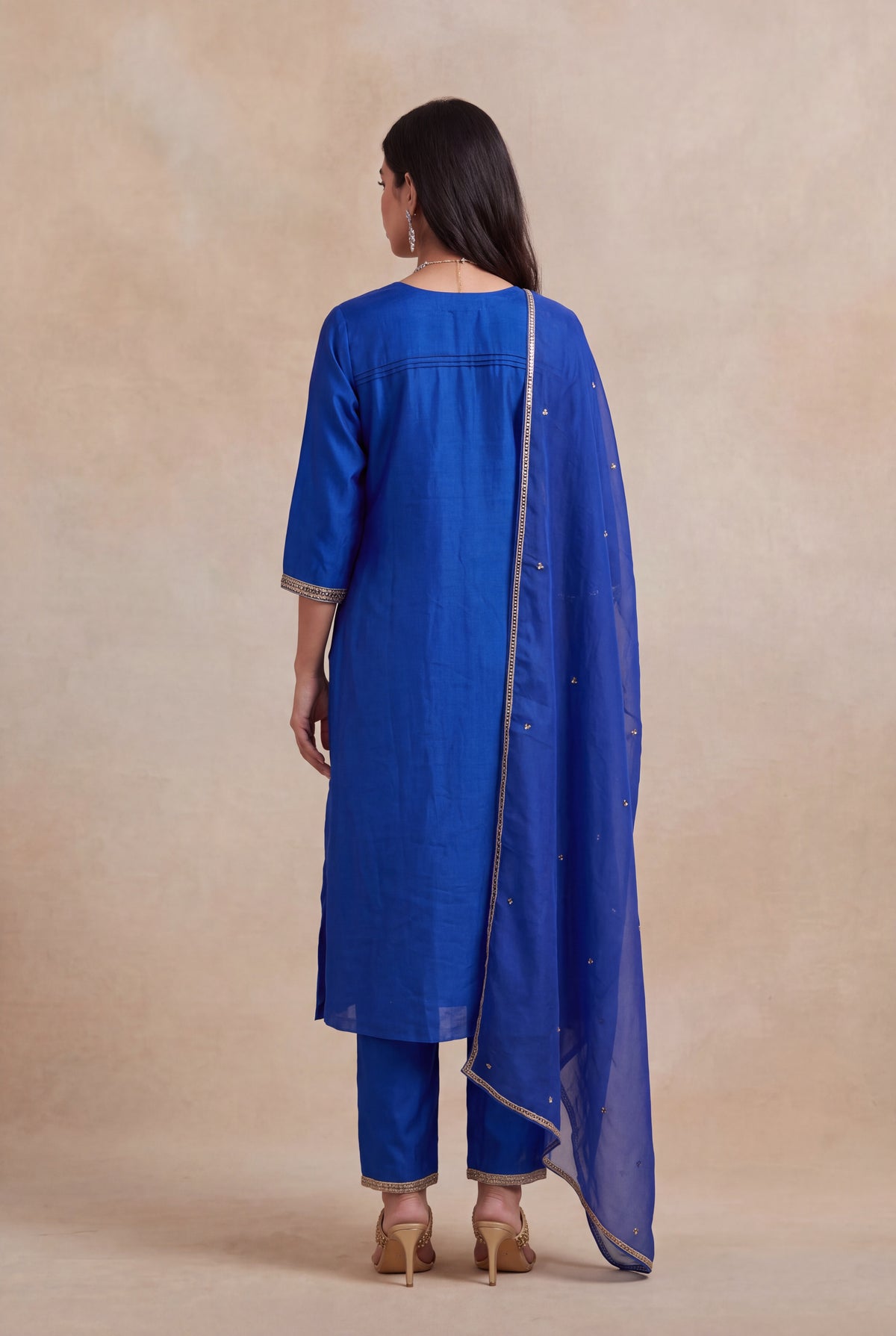 Royal Blue Silk Salwar Set
