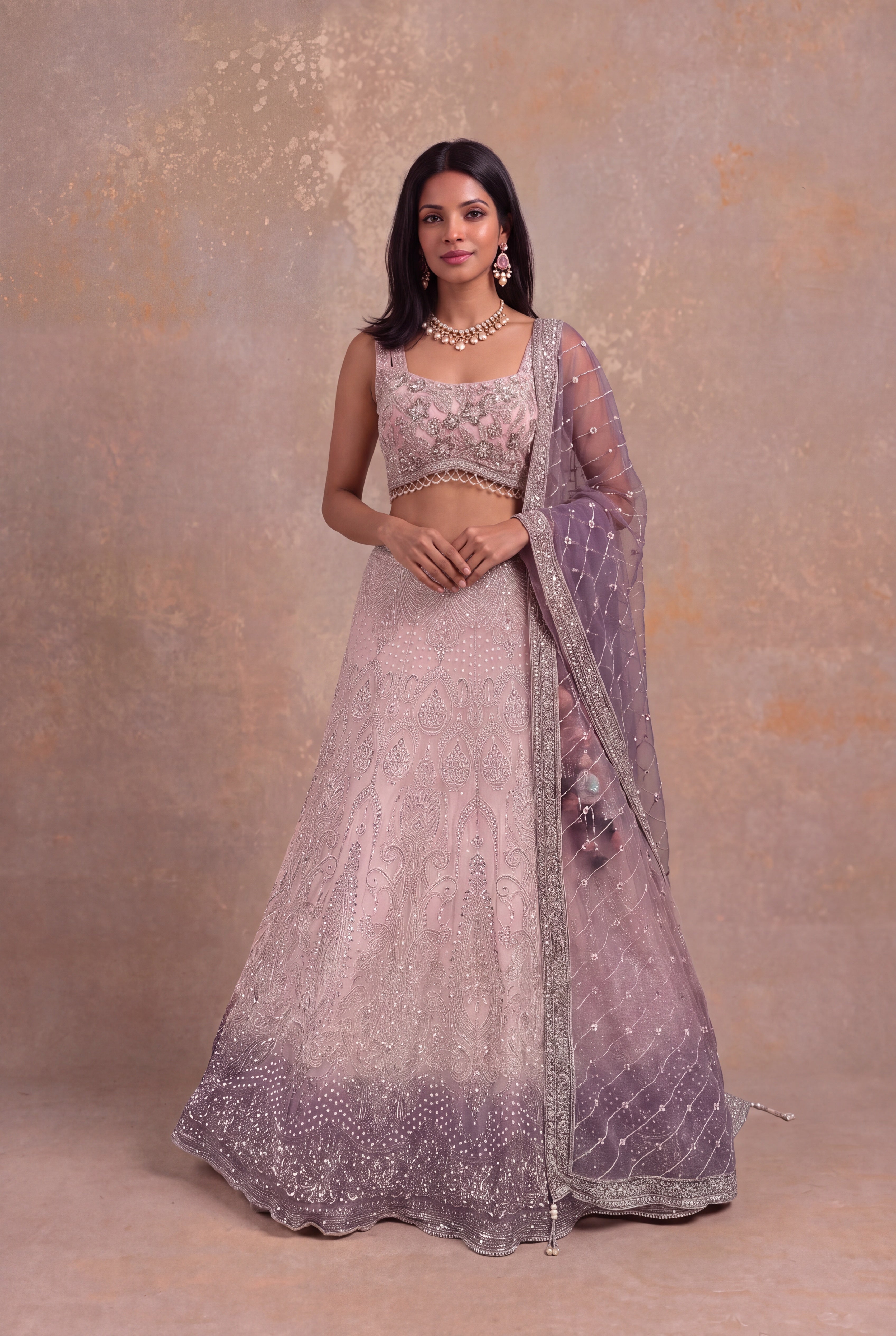 Blush Pink Georgette Lehenga