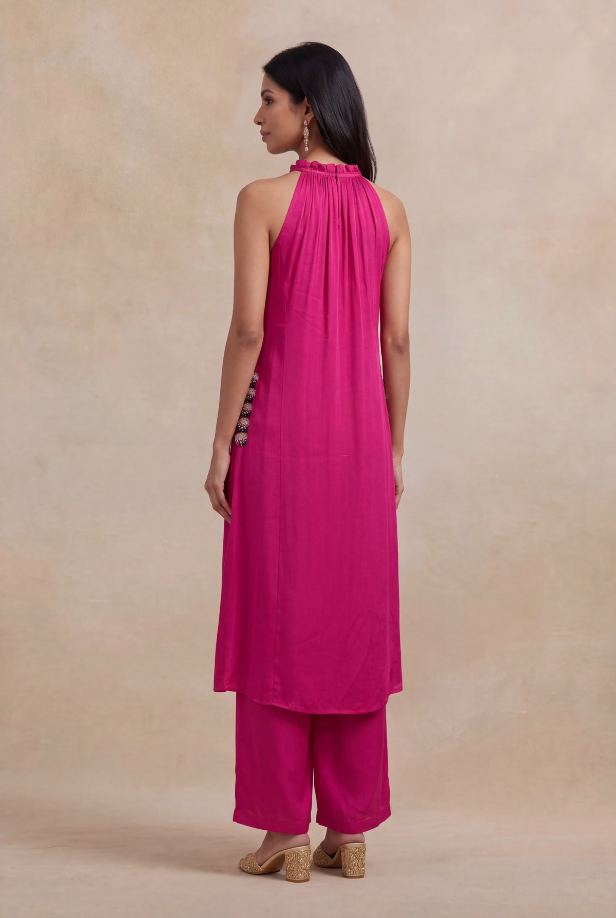Pink Satin Indo-Western