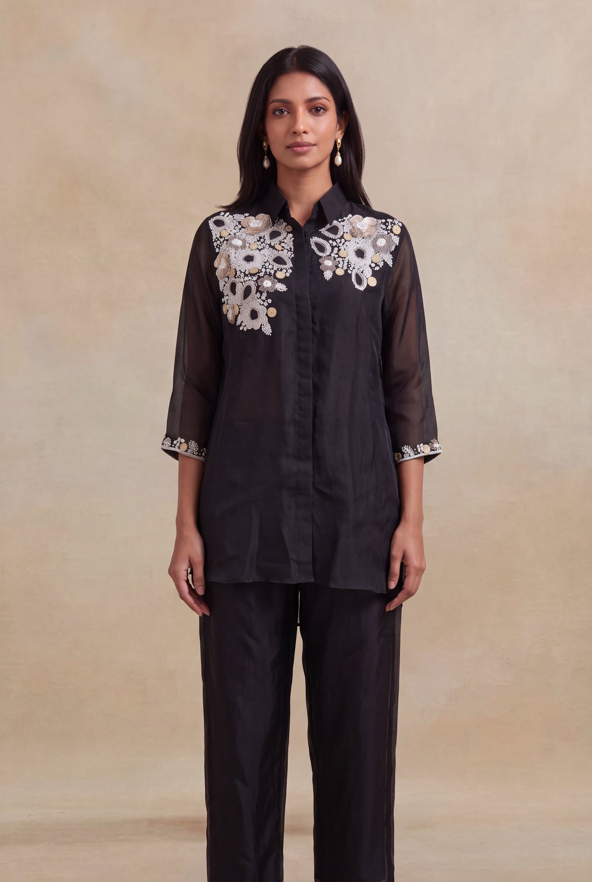 Black Organza Co-ord Set