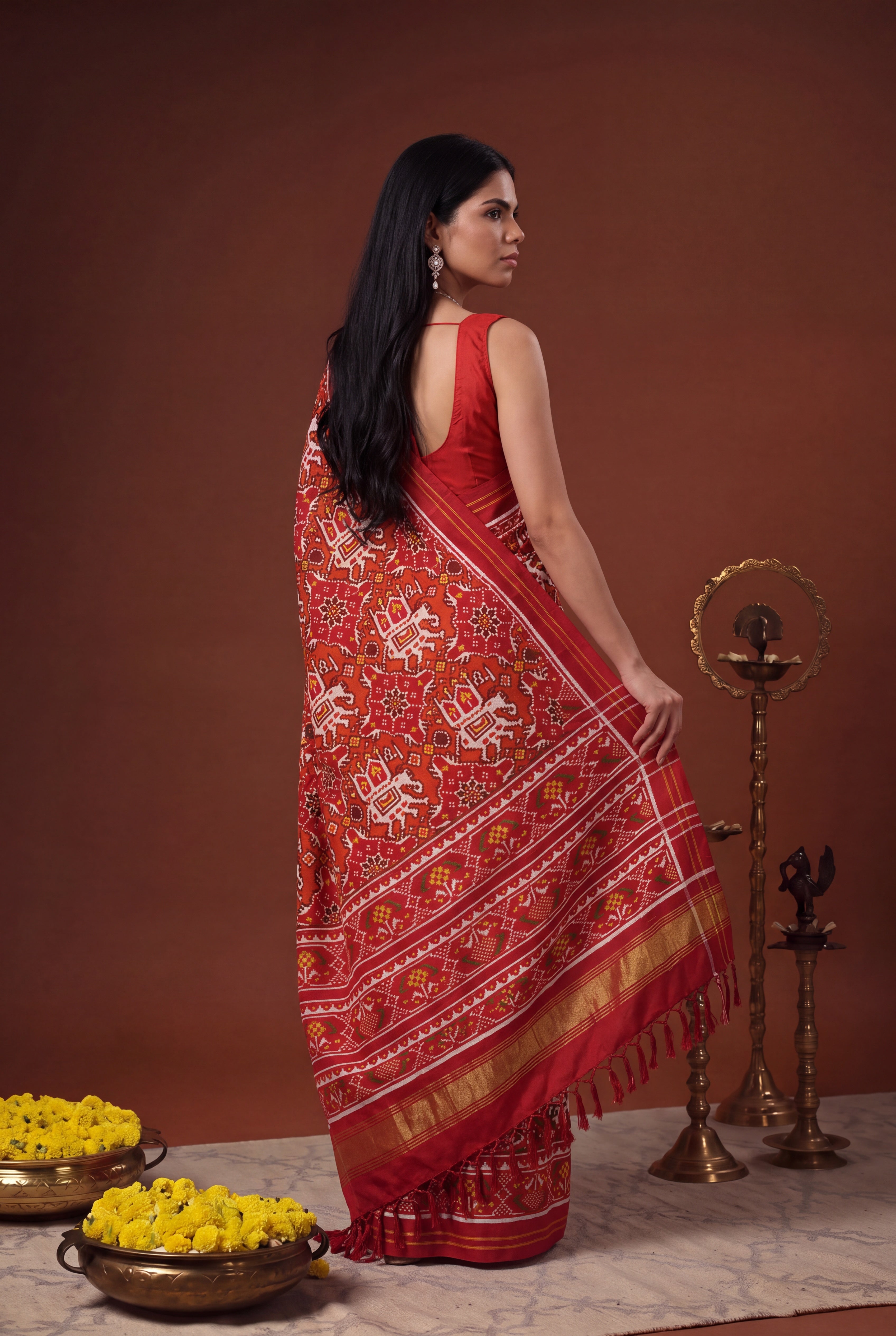 Orange Pattan Patola Silk Saree