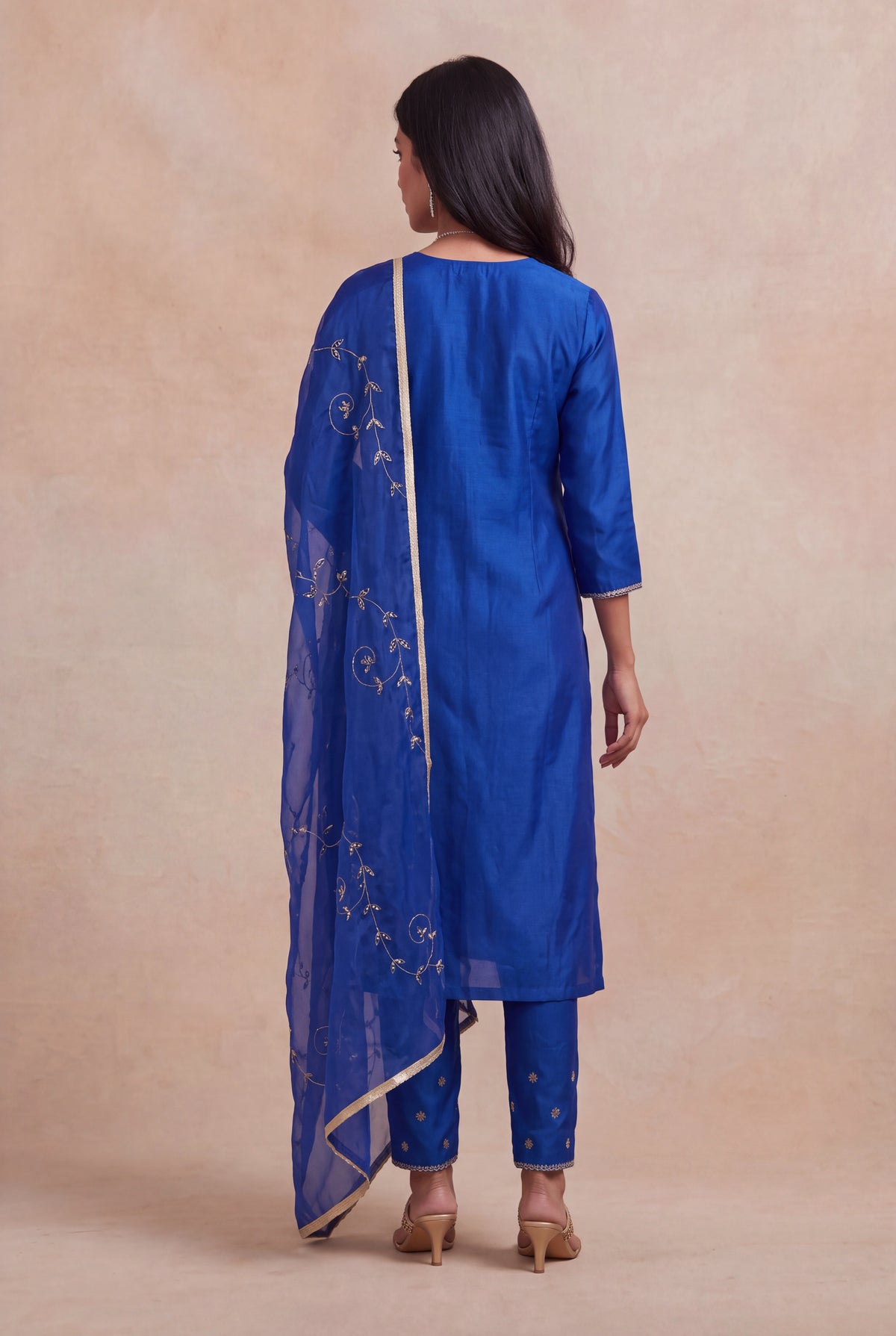 Royal Blue Silk Salwar Set